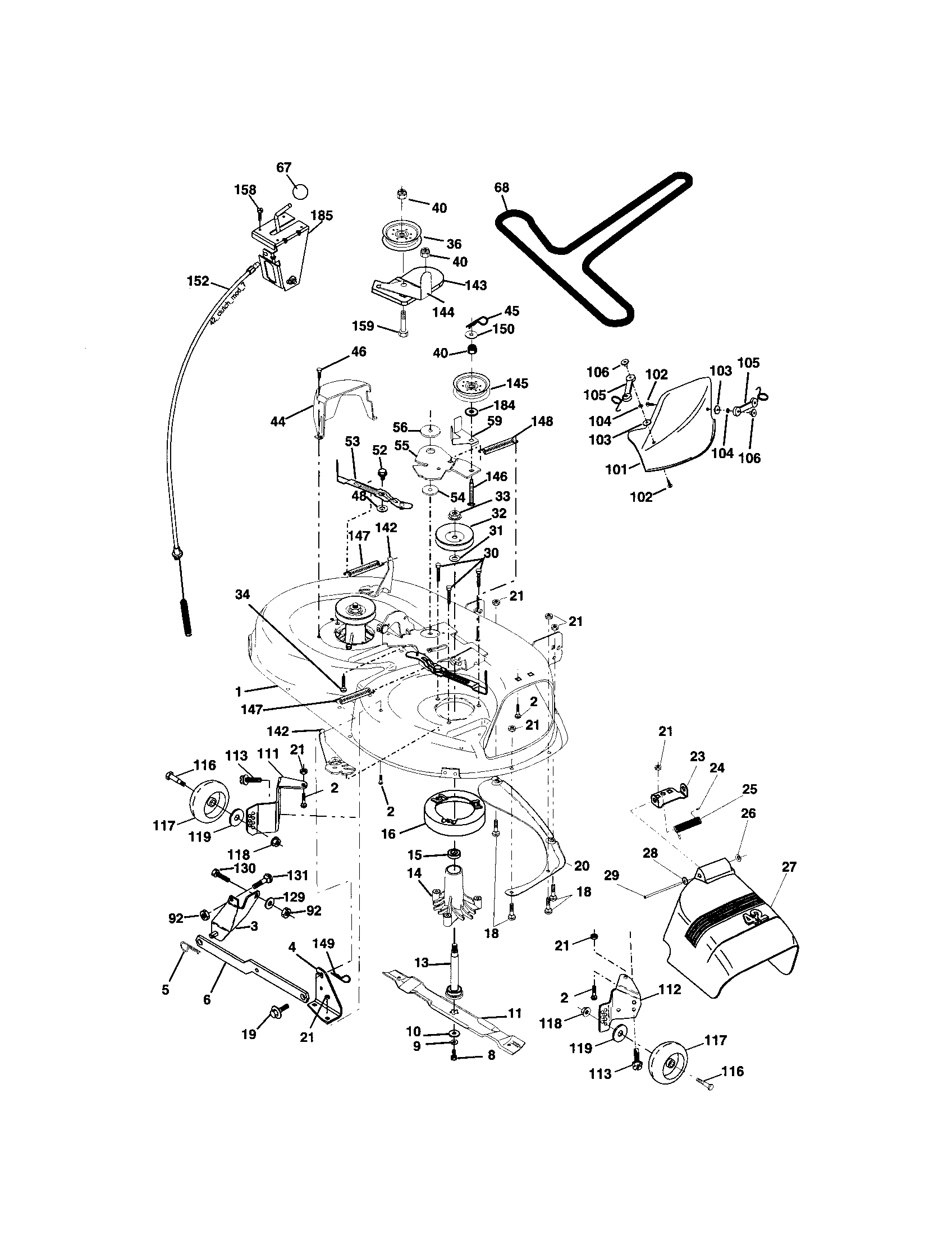Craftsman 917273710 mower deck diagram