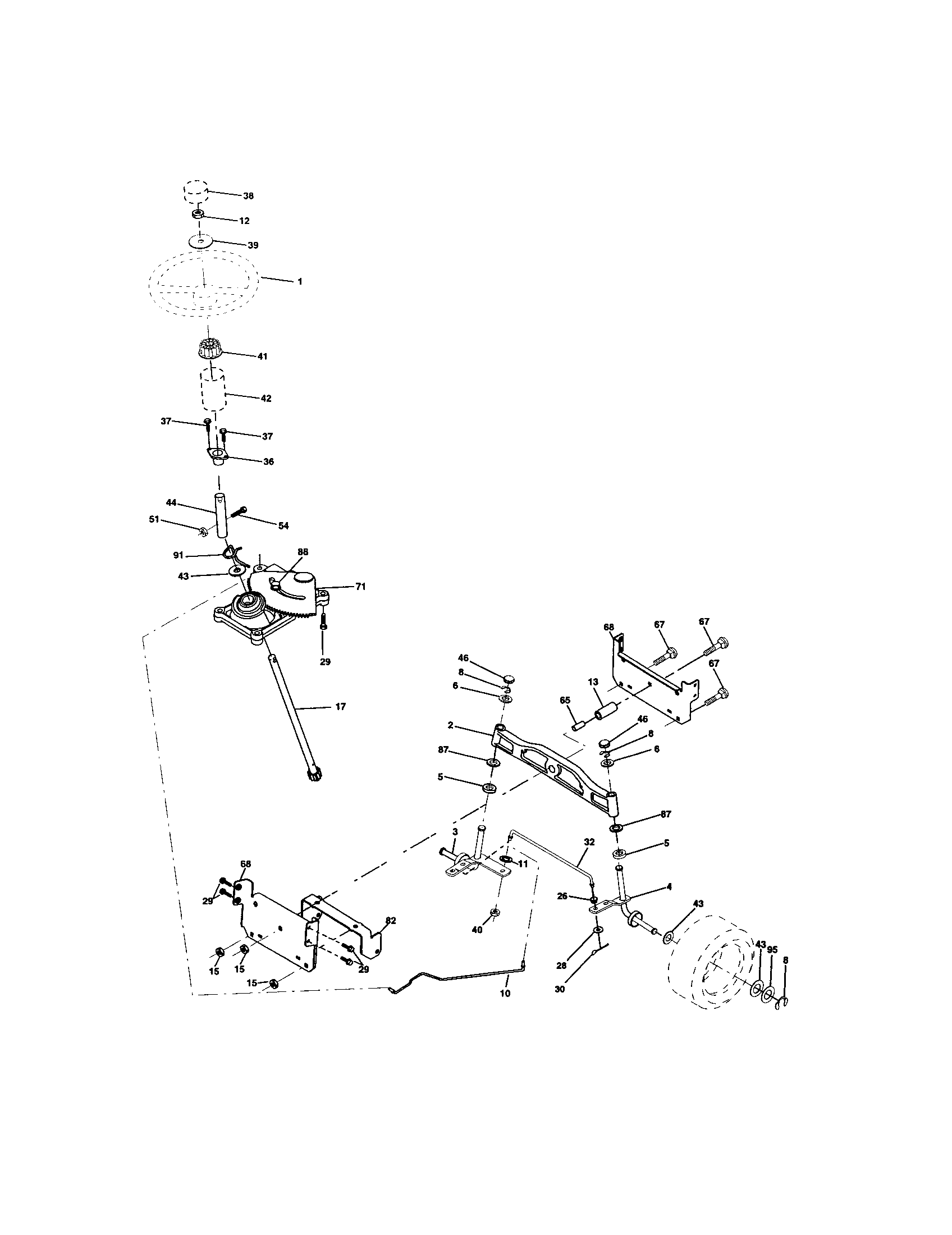 Craftsman 917273400 steering assembly diagram