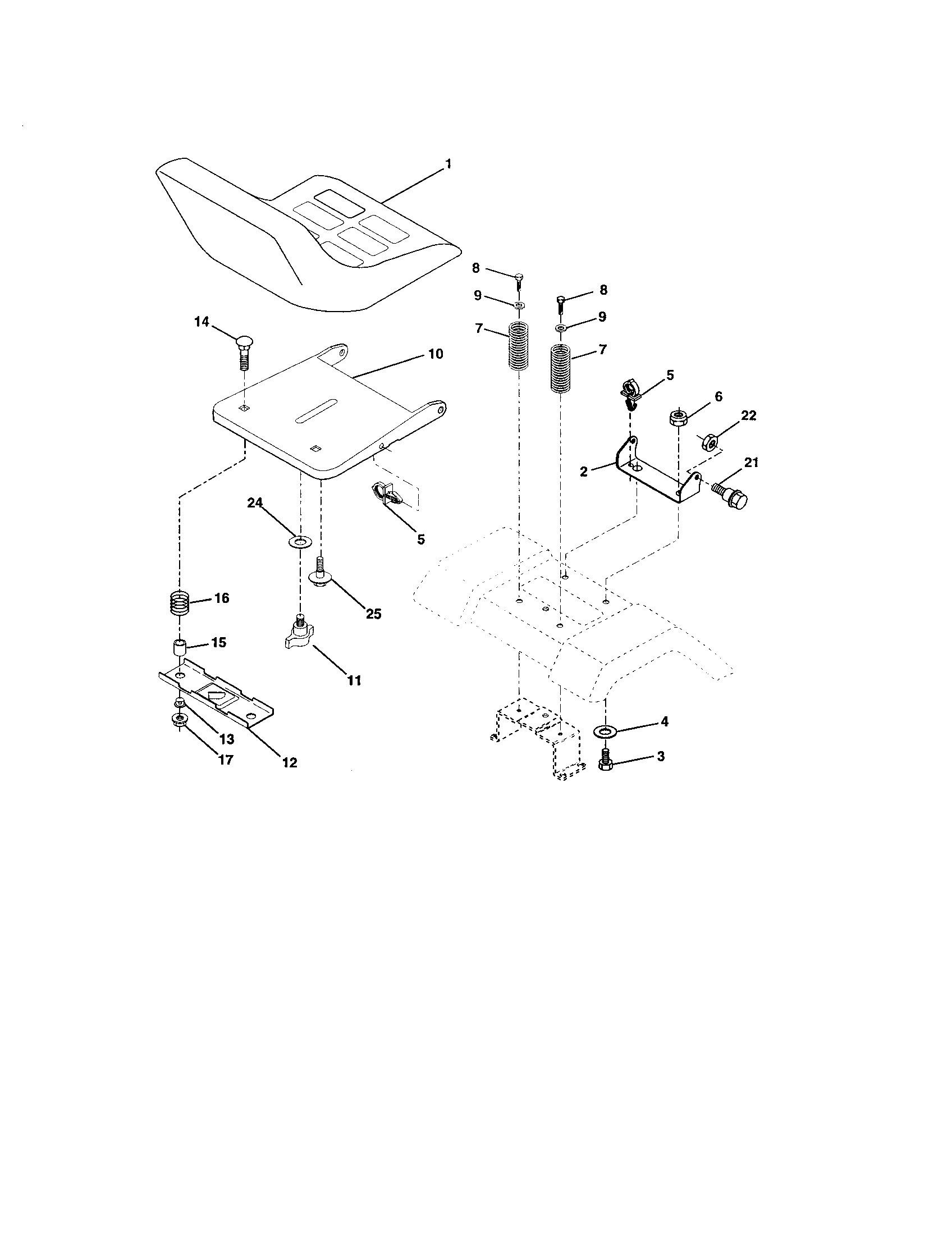 Craftsman 917273400 seat assembly diagram