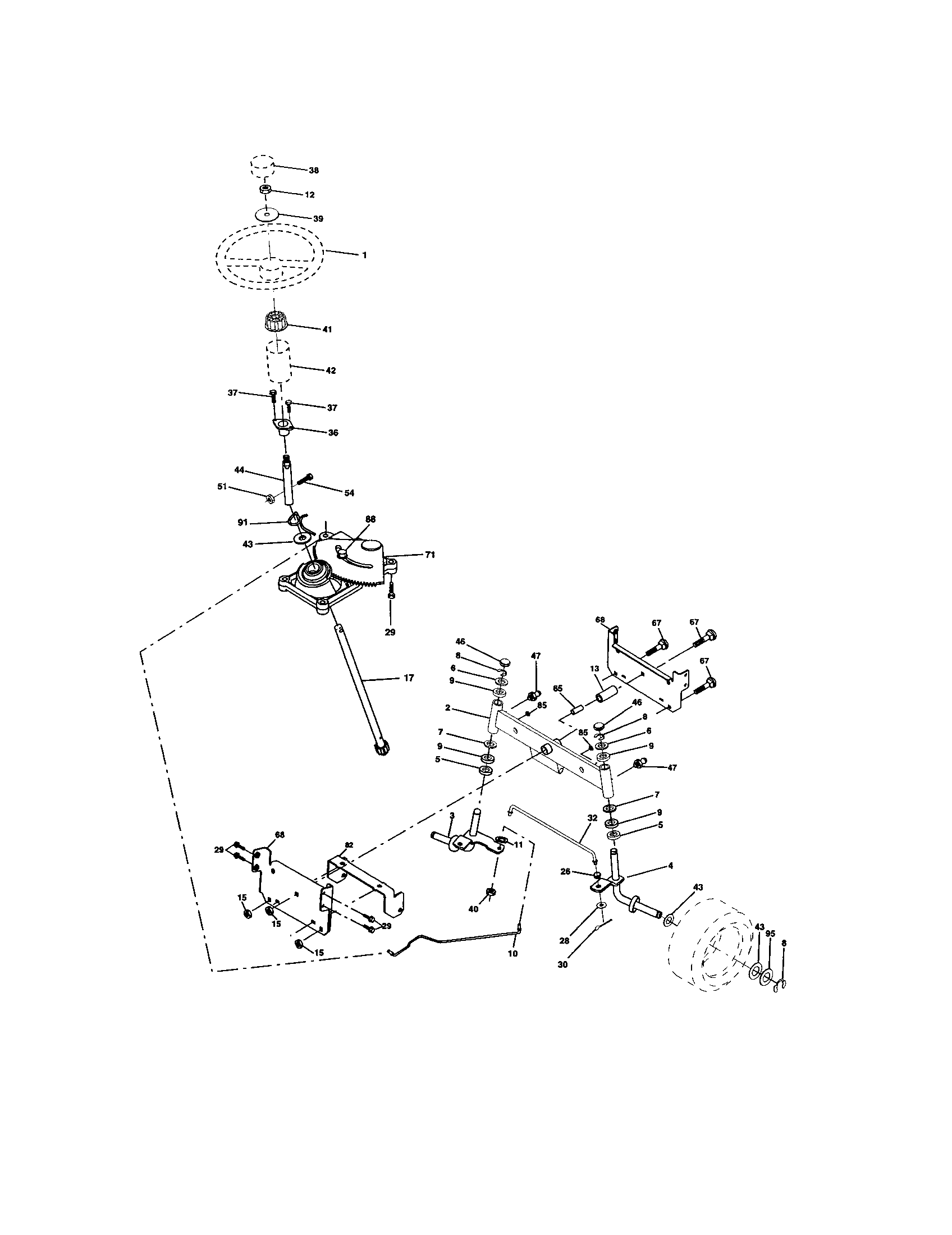 Craftsman 917273350 steering assembly diagram