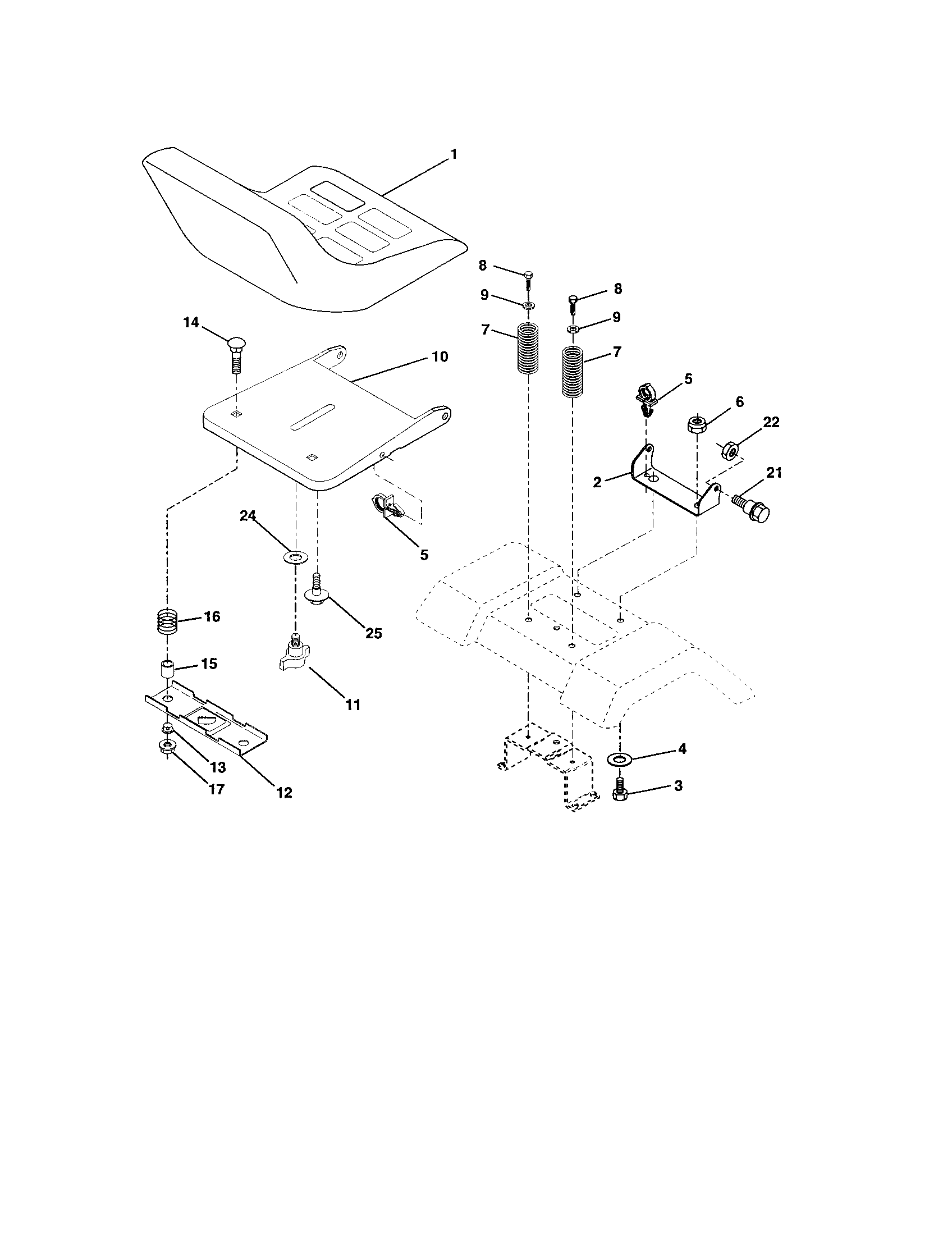 Craftsman 917273350 seat assembly diagram