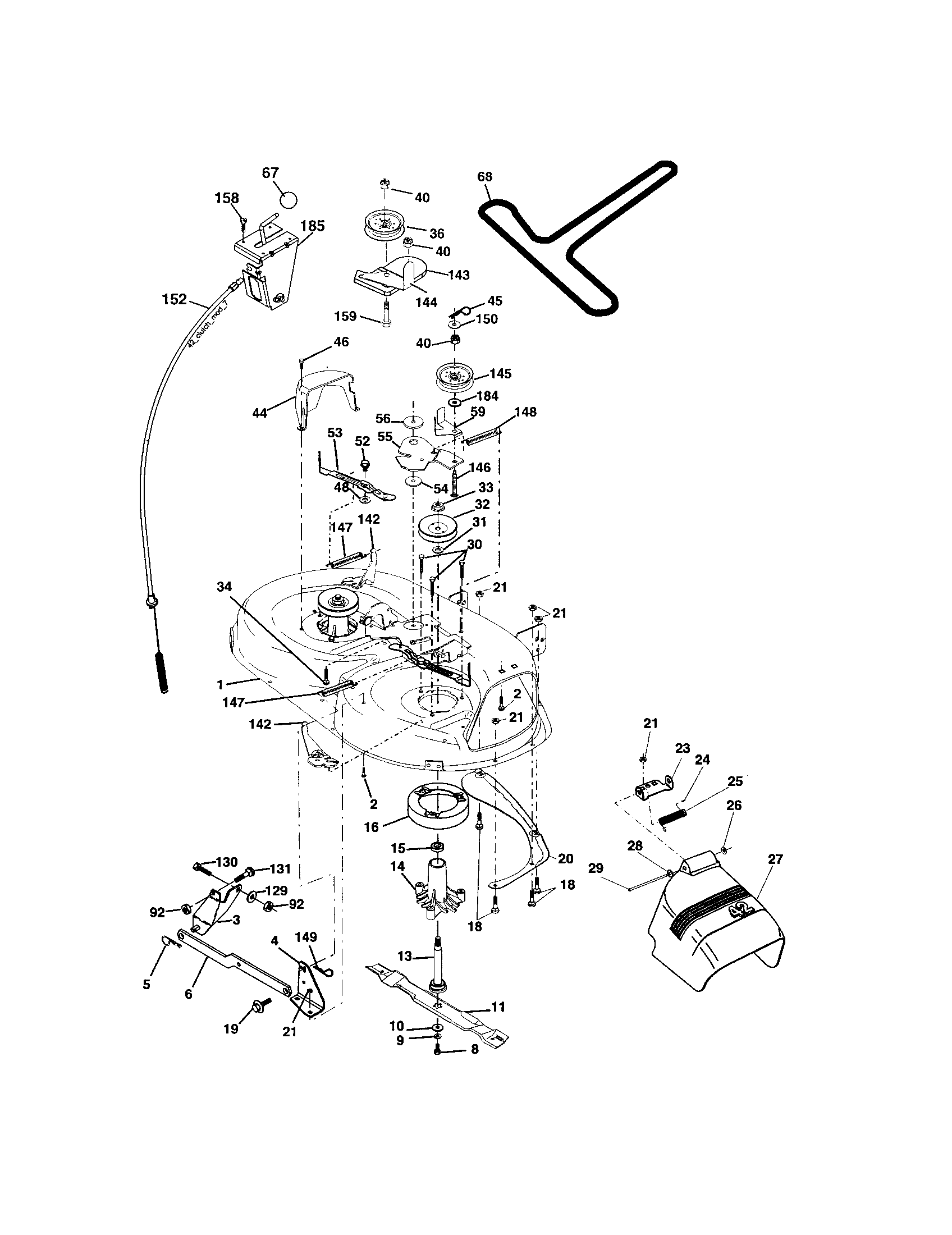 Craftsman 917273350 mower deck diagram