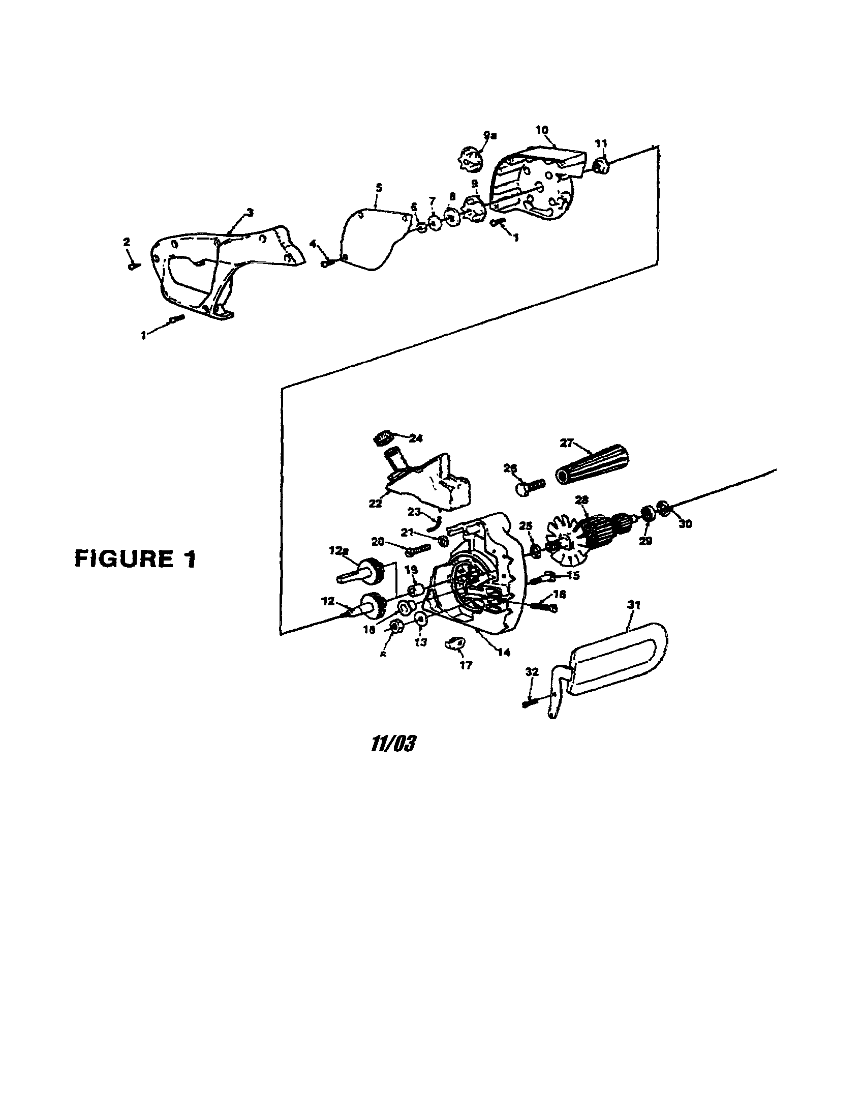 Homelite UT16106 drivecase/housing diagram