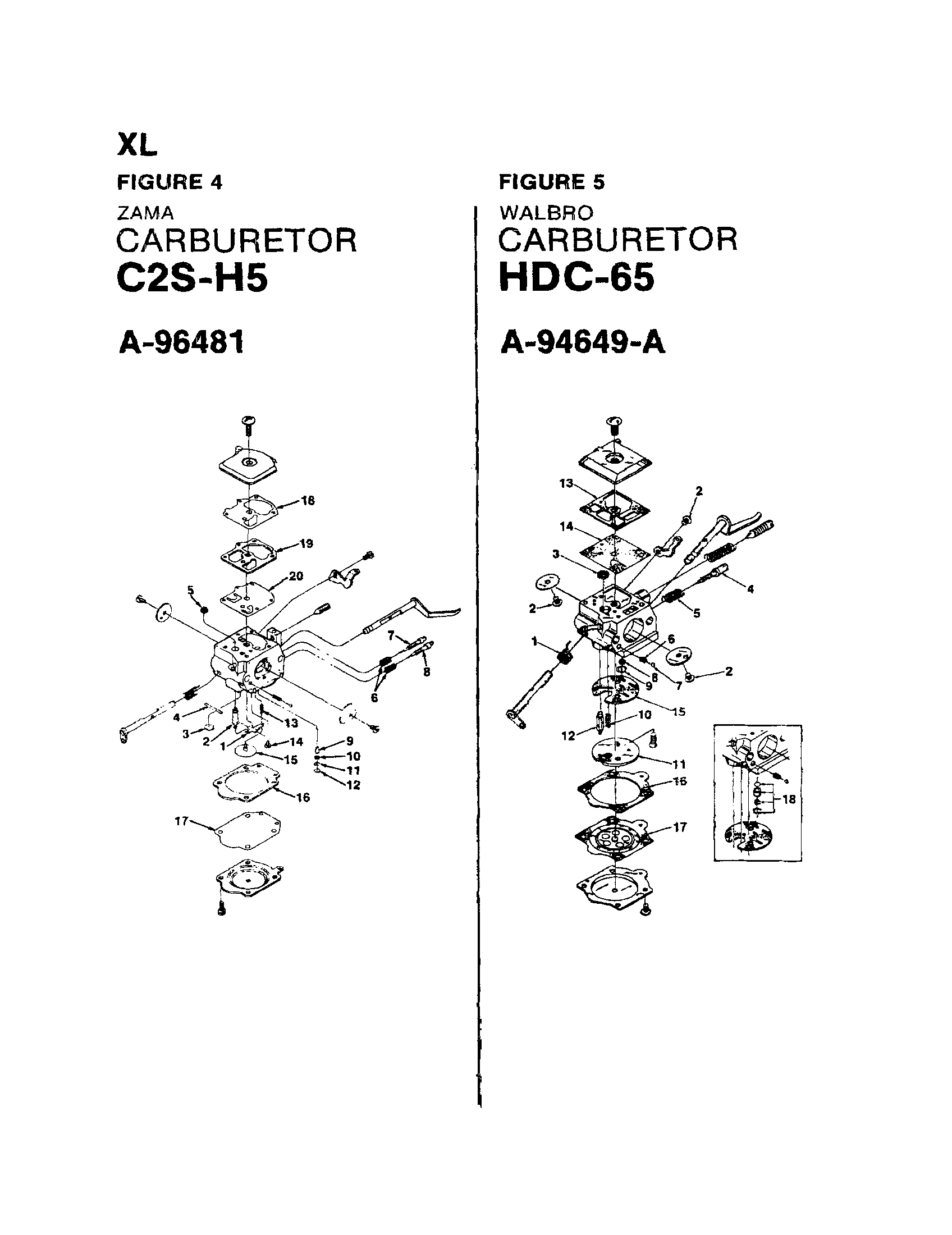 Homelite UT-10618 carburetor (zama and walbro) diagram