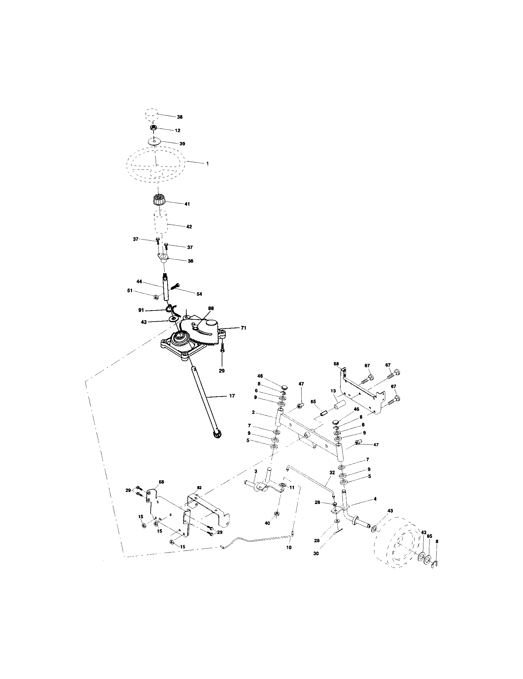 Craftsman 917273520 steering assembly diagram