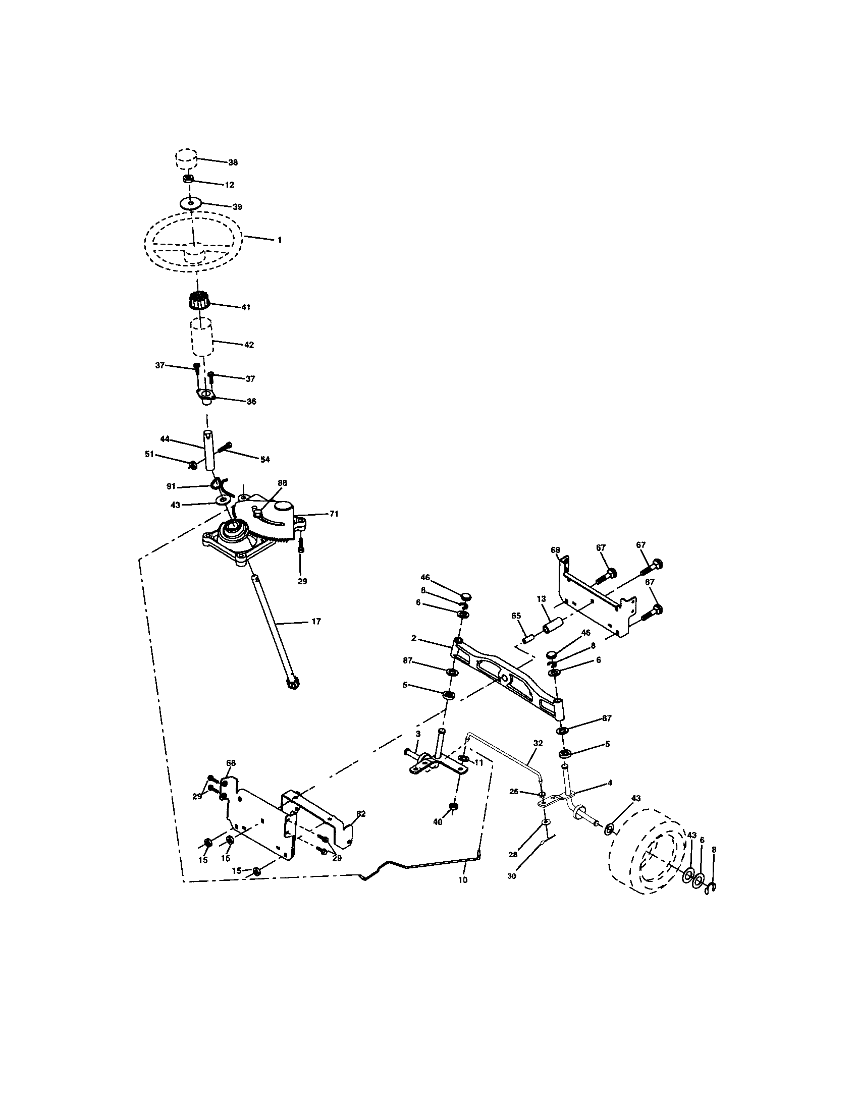Craftsman 917273860 steering assembly diagram