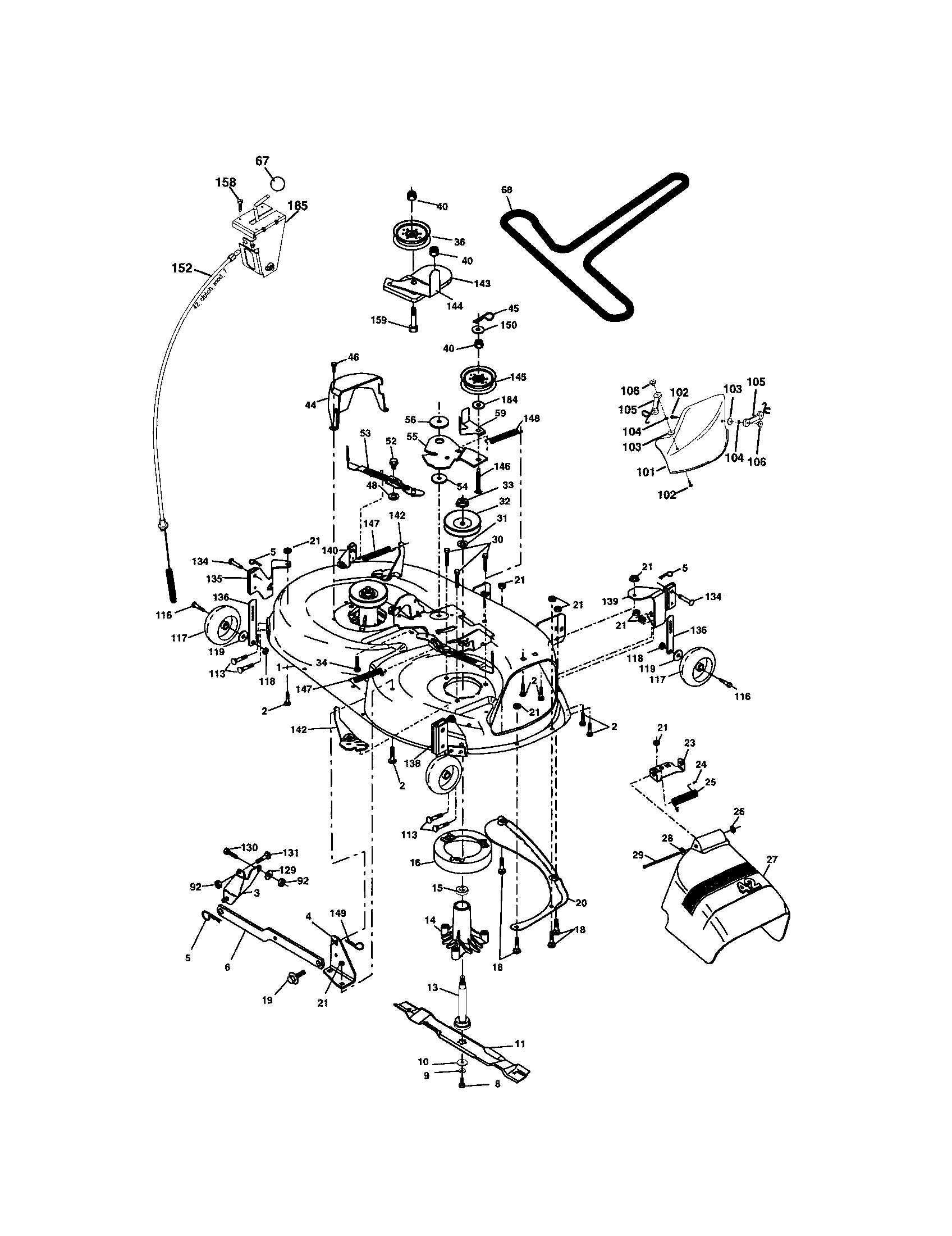 Craftsman 917273860 mower deck diagram