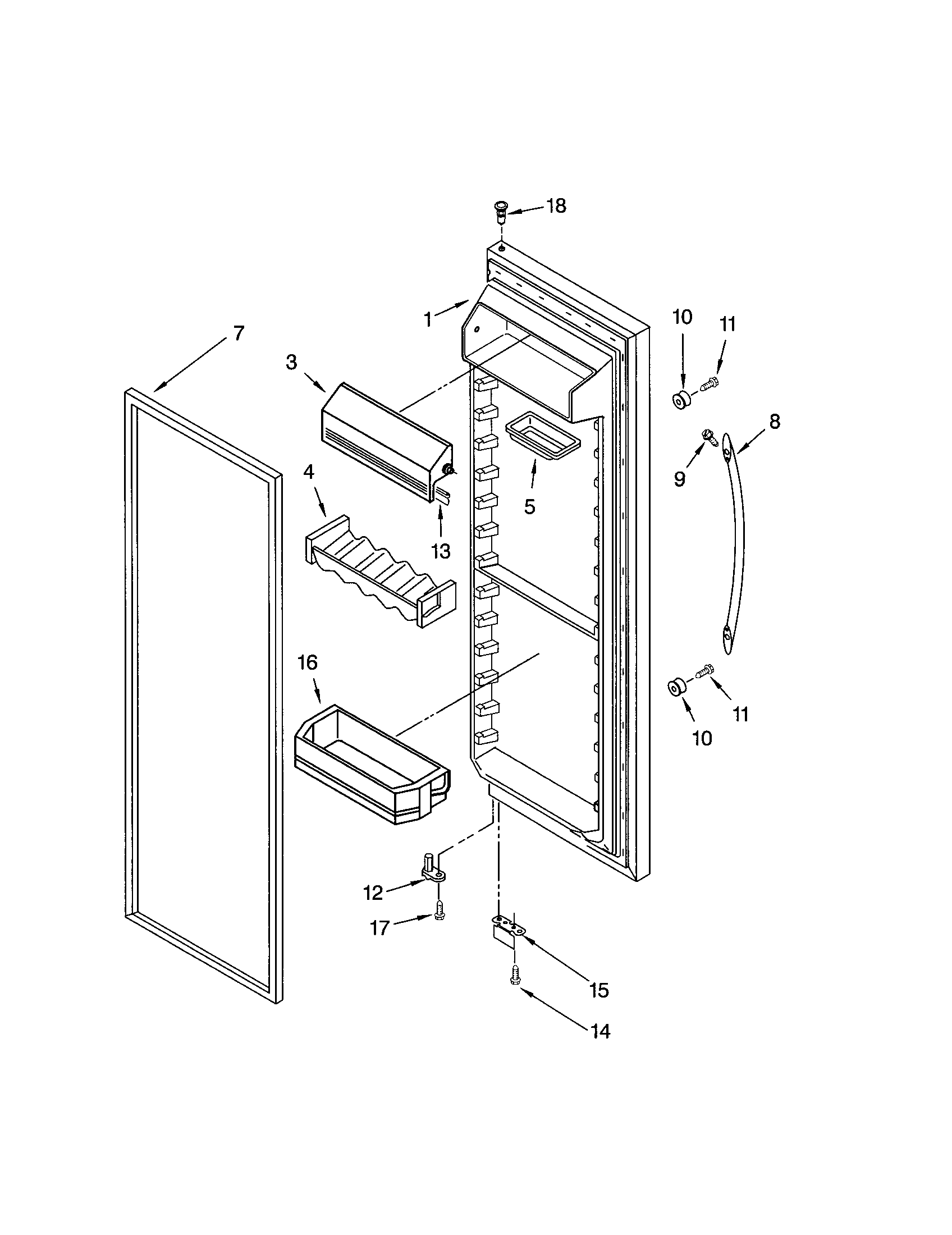 KitchenAid KSRK25ILSS02 refrigerator door diagram