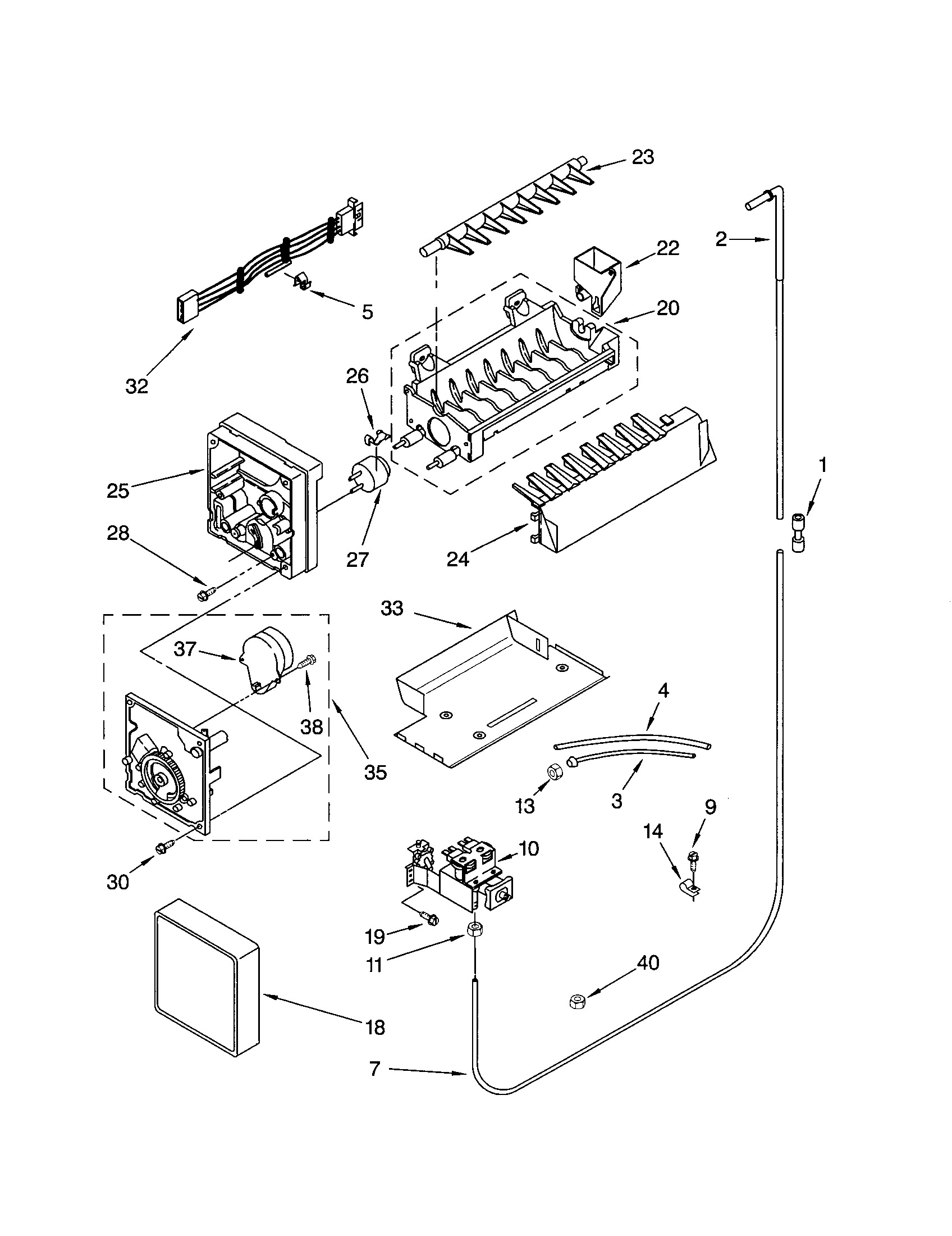 KitchenAid KSRK25ILSS02 icemaker diagram