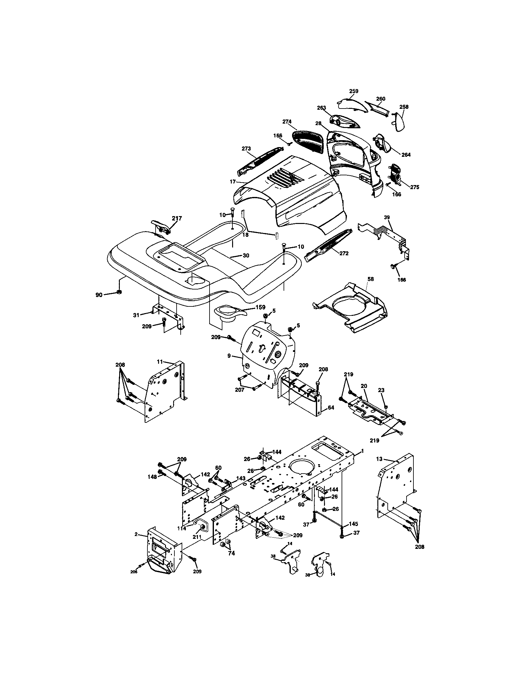 Craftsman 917273490 chassis and enclosures diagram