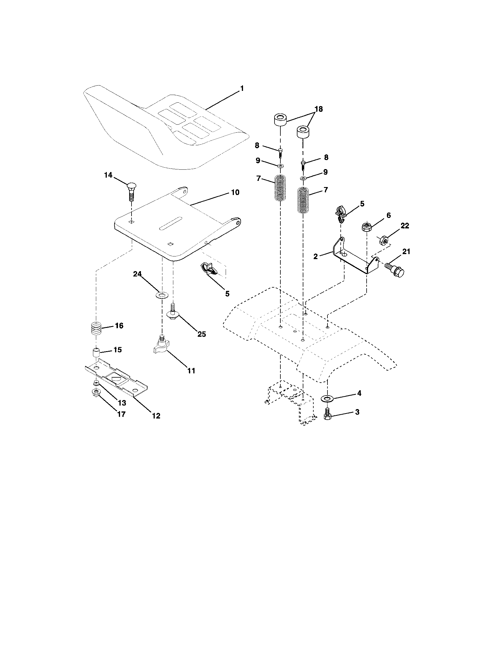 Craftsman 917273490 seat assembly diagram