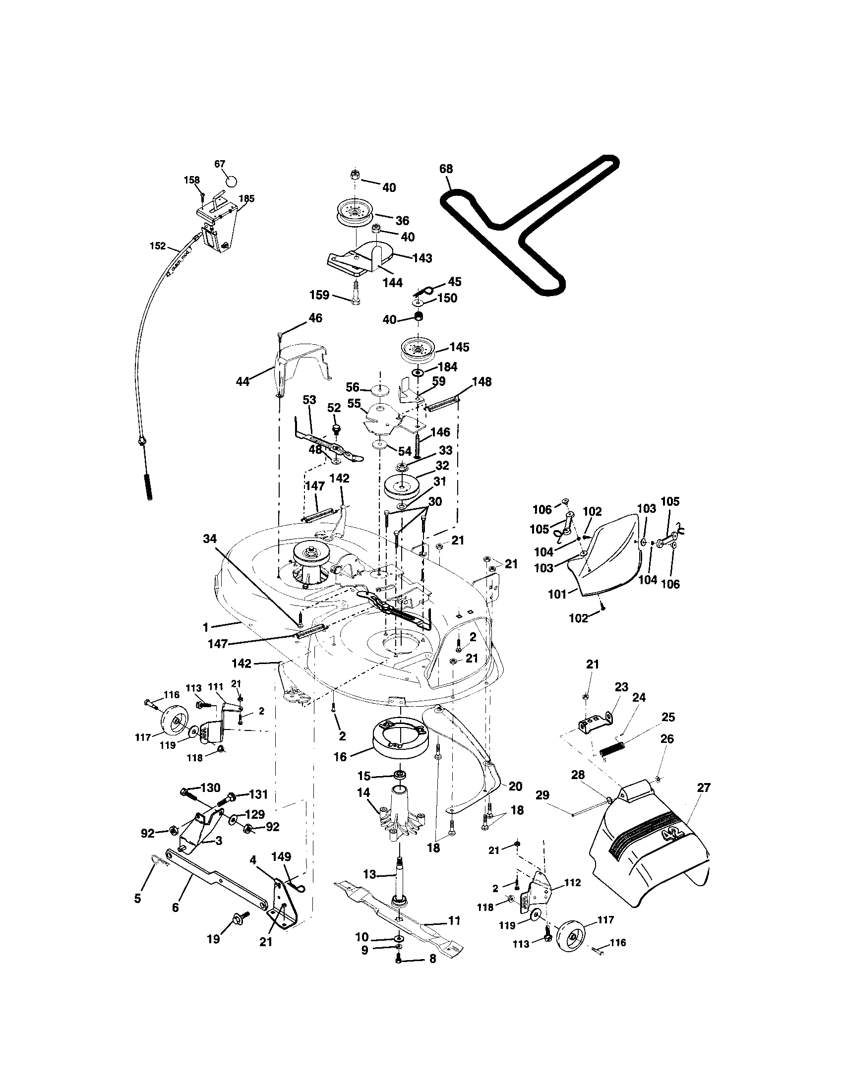 Craftsman 917273510 mower deck diagram