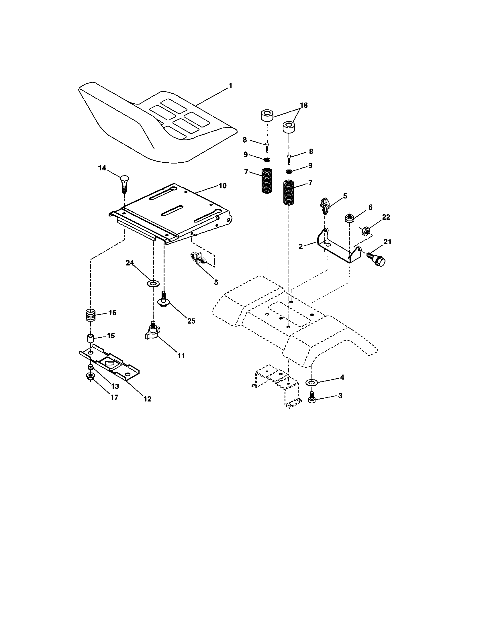 Craftsman 917273630 seat assembly diagram