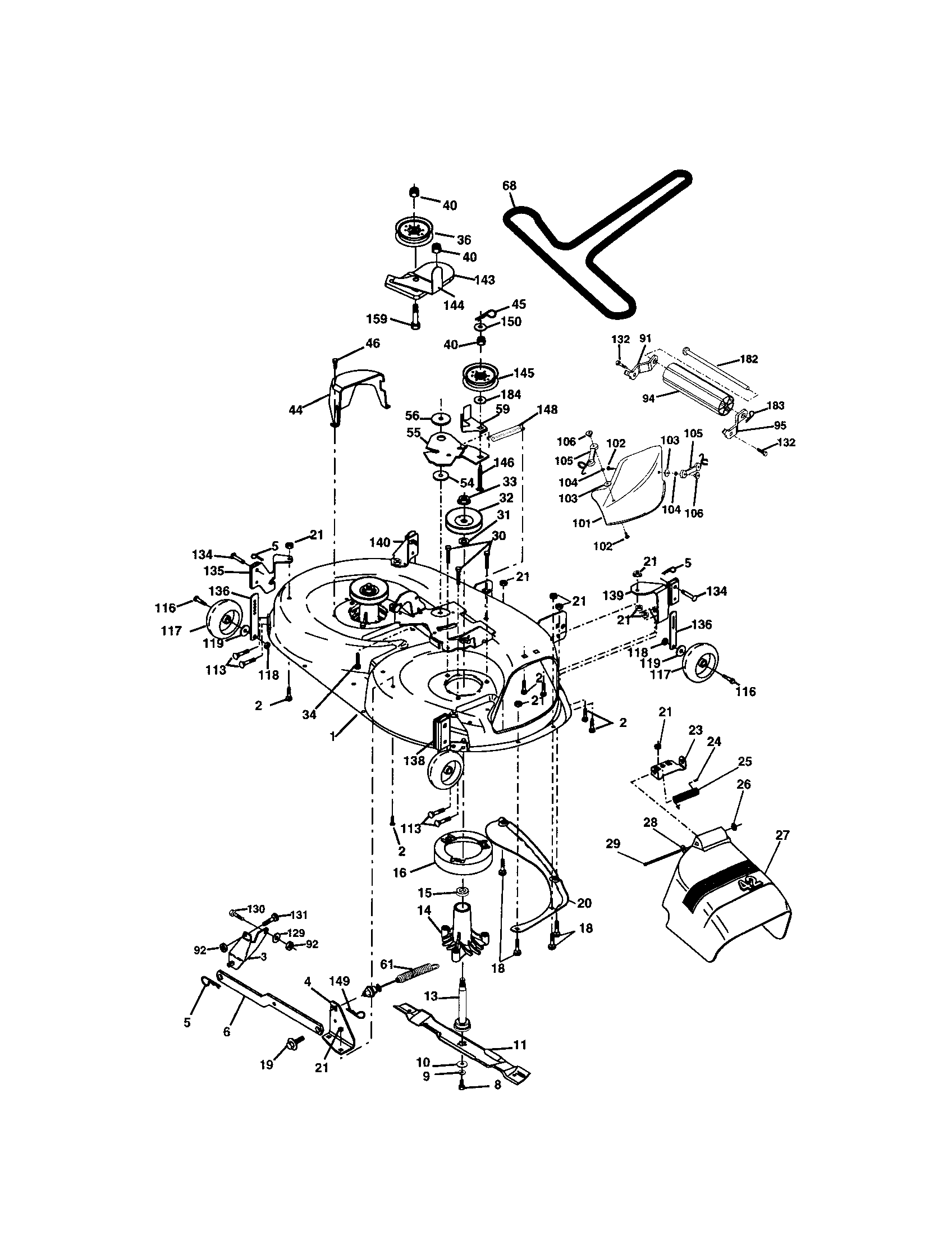 Craftsman 917273630 mower deck diagram