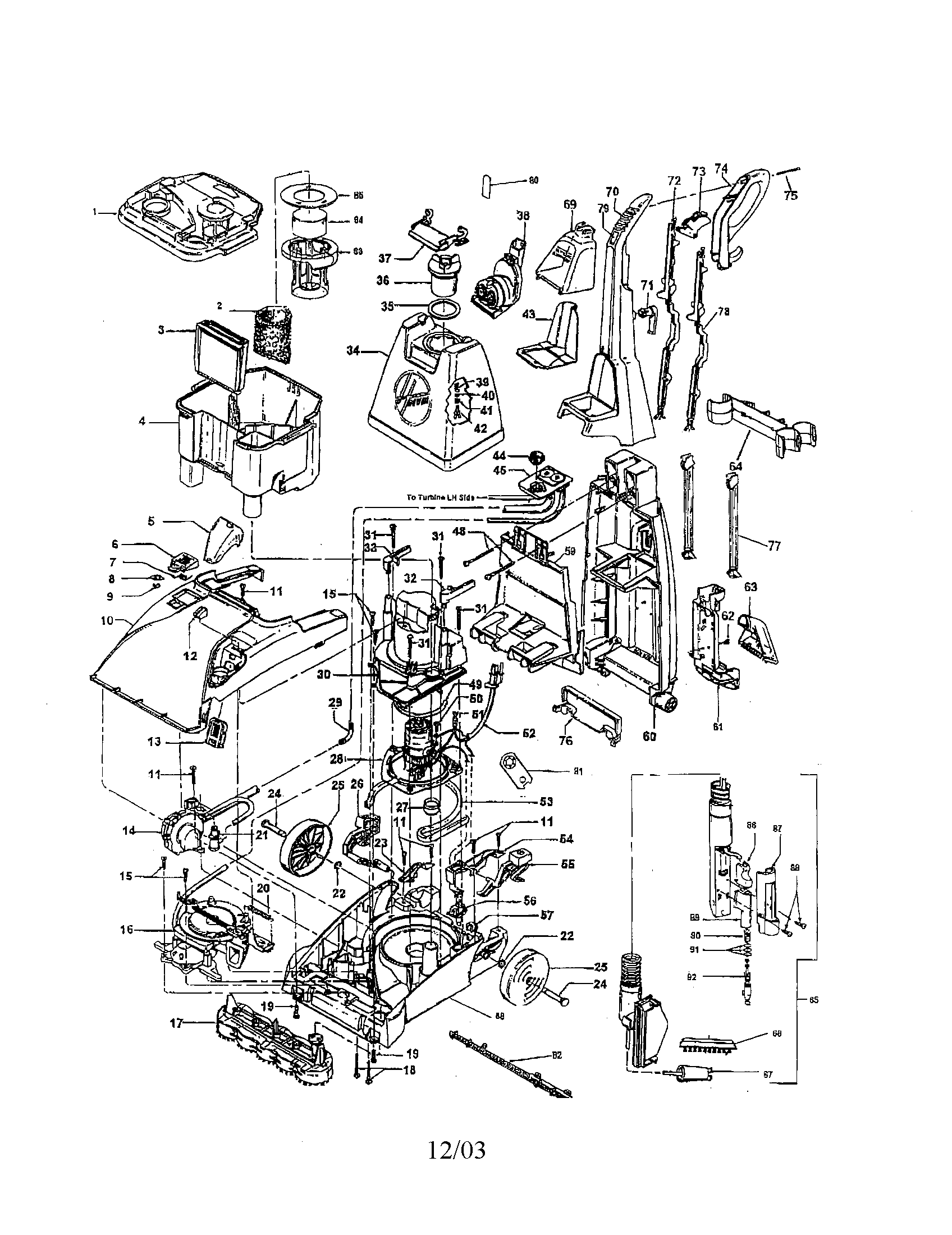 Hoover F5905-900 upright extractor diagram