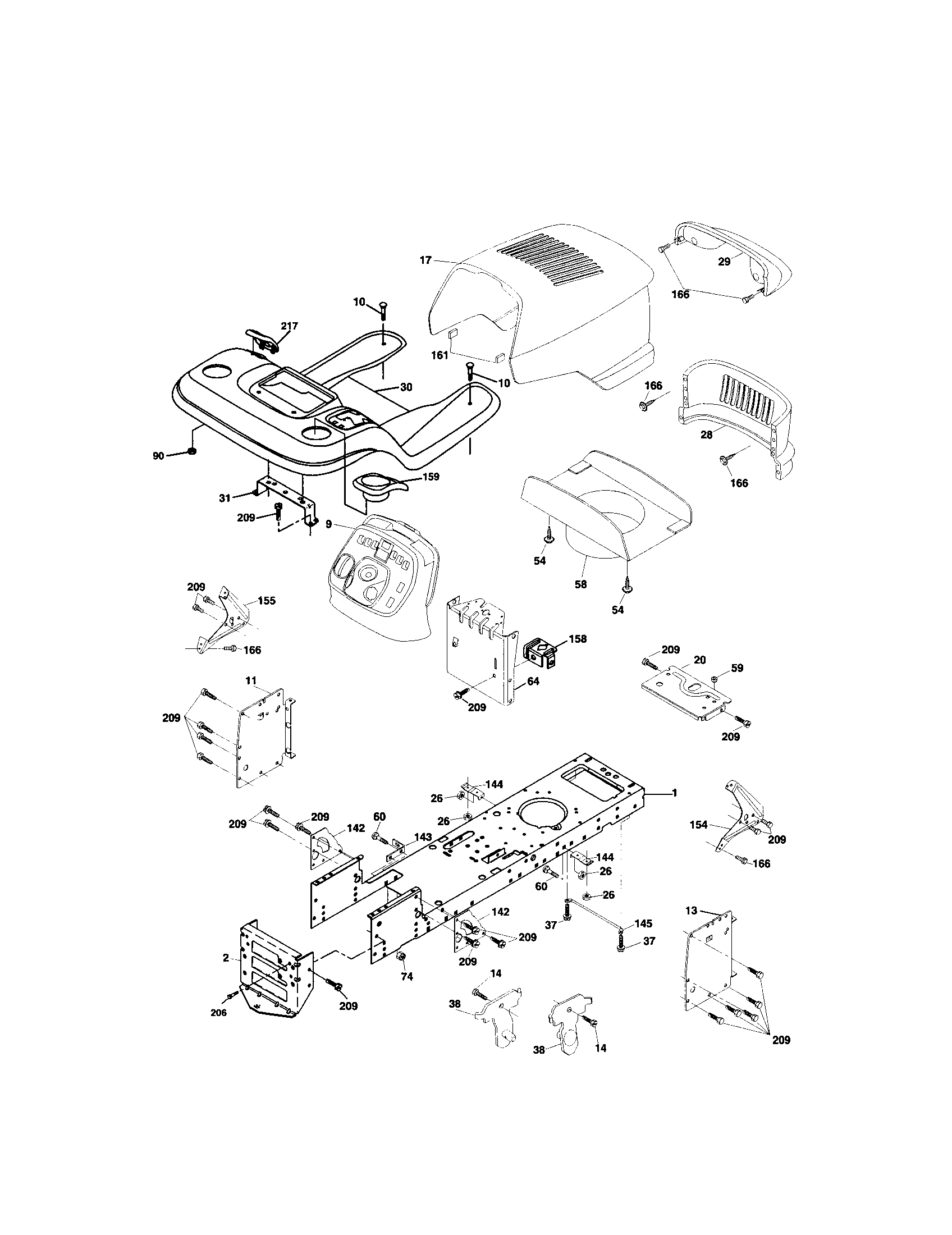 Craftsman 917273640 chassis and enclosures diagram