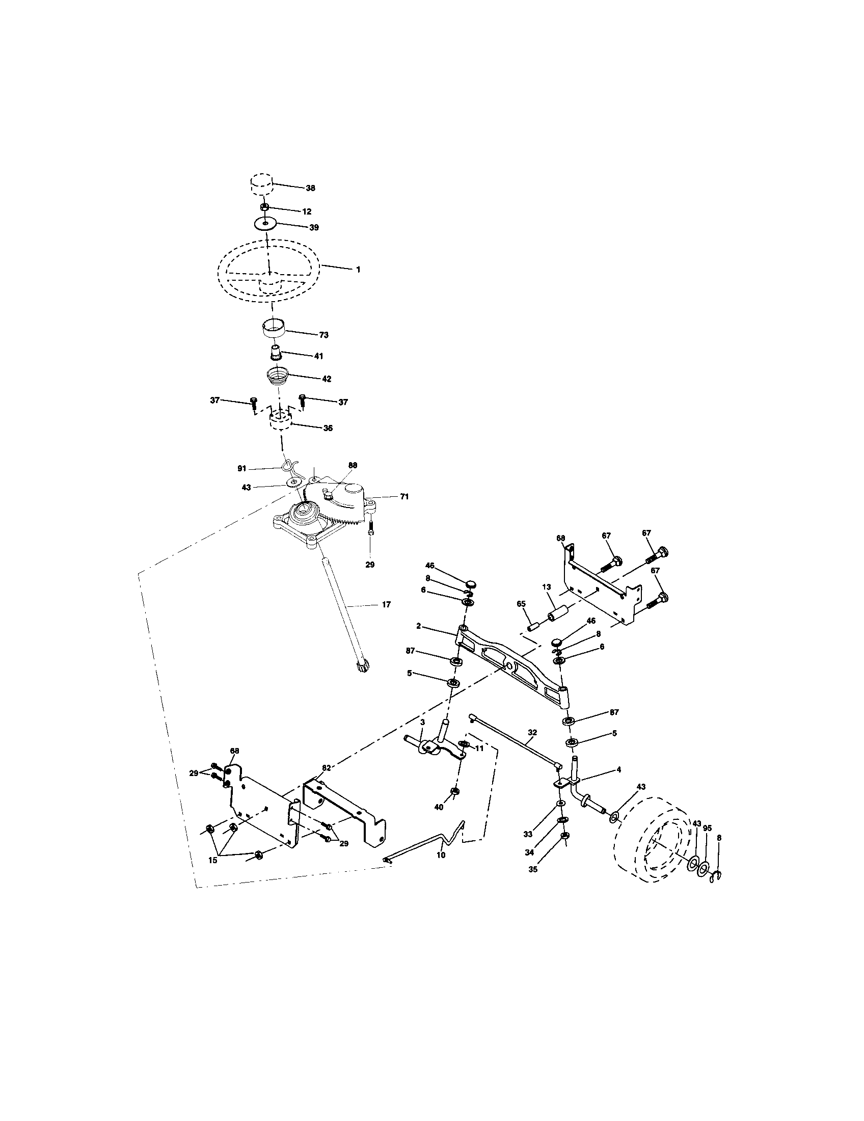 Craftsman 917273640 steering assembly diagram