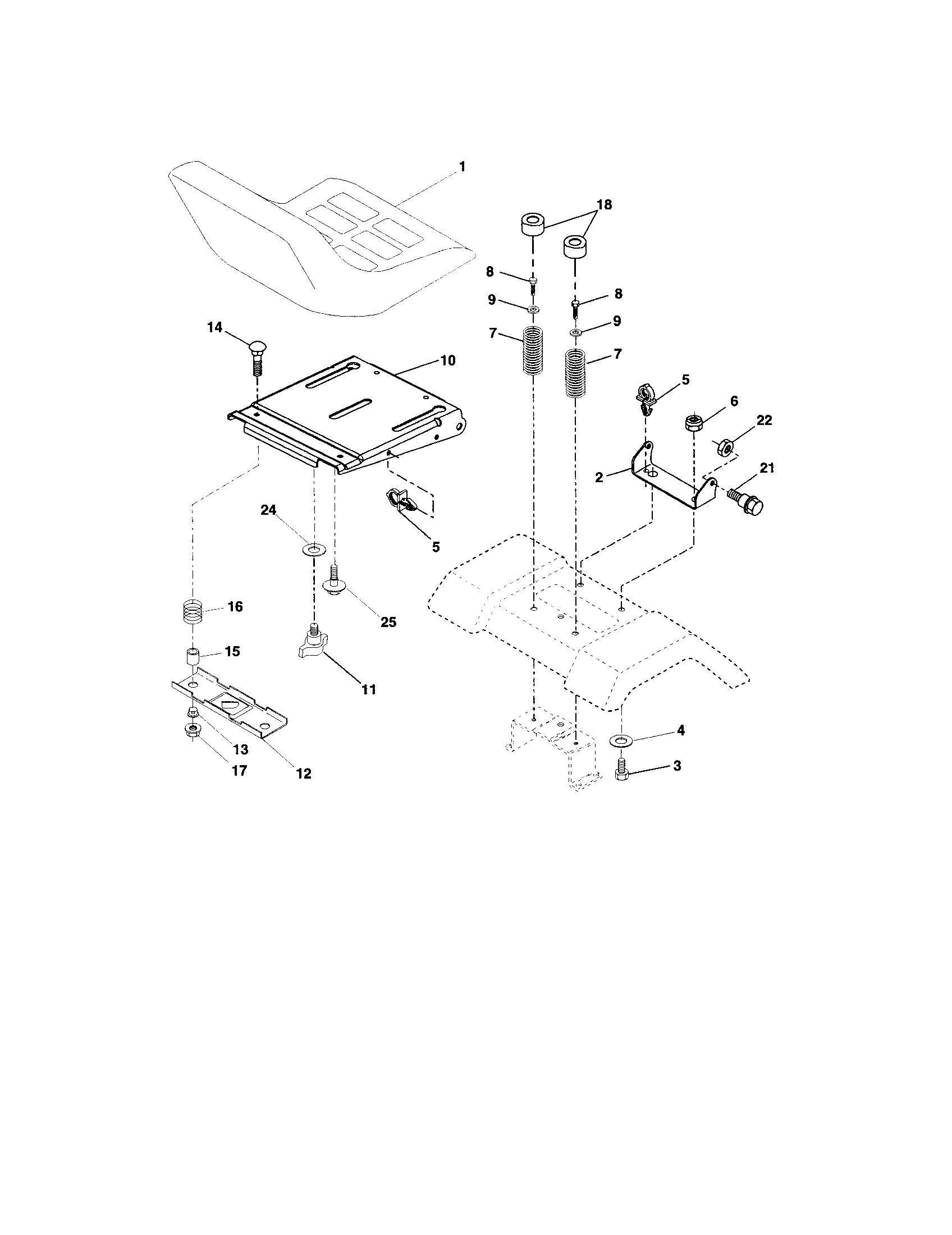 Craftsman 917273640 seat assembly diagram