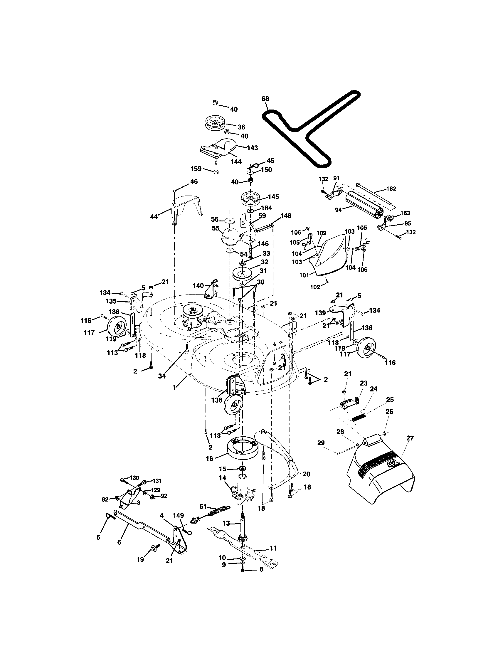 Craftsman 917273640 mower deck diagram
