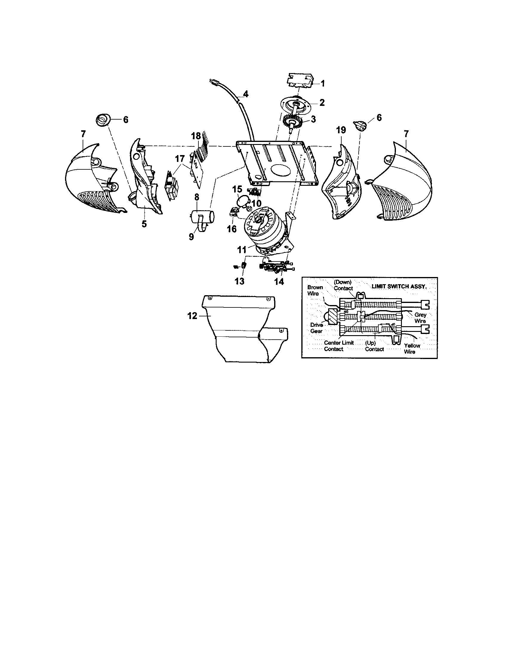 Craftsman 13953985 motor unit assembly diagram