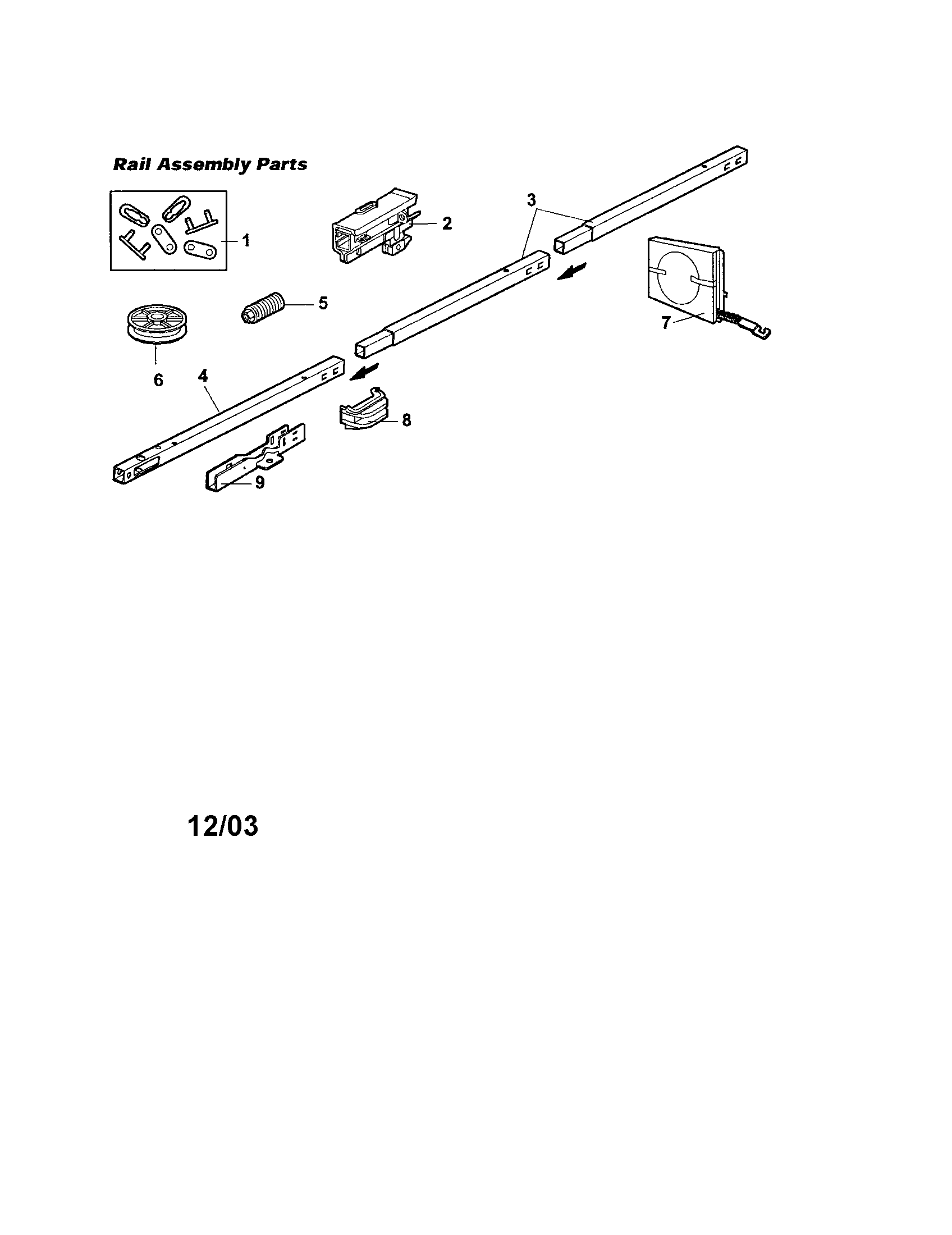 Craftsman 13953954 rail assembly diagram
