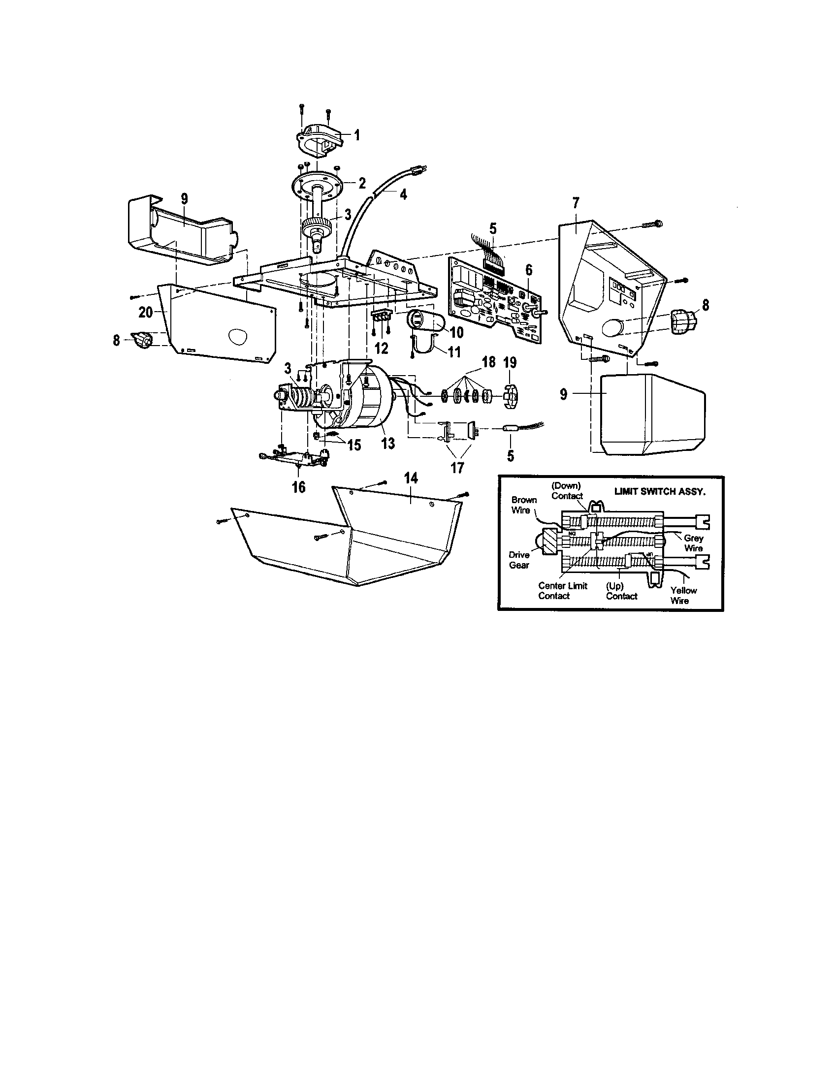 Craftsman 13953954 motor unit assembly diagram