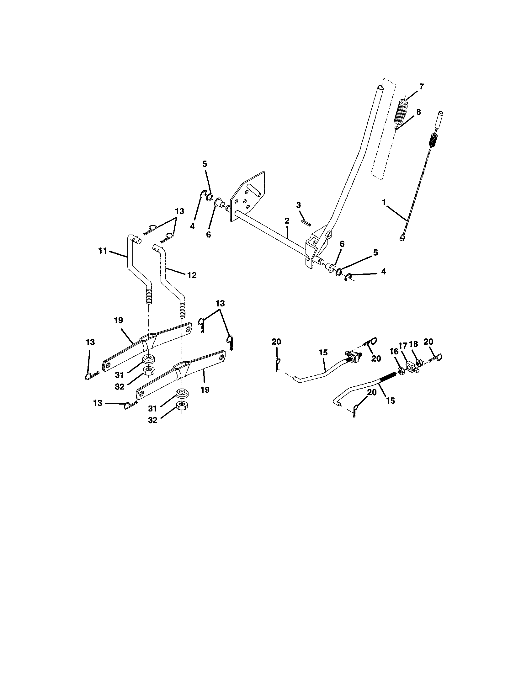 Craftsman 917273391 mower lift diagram