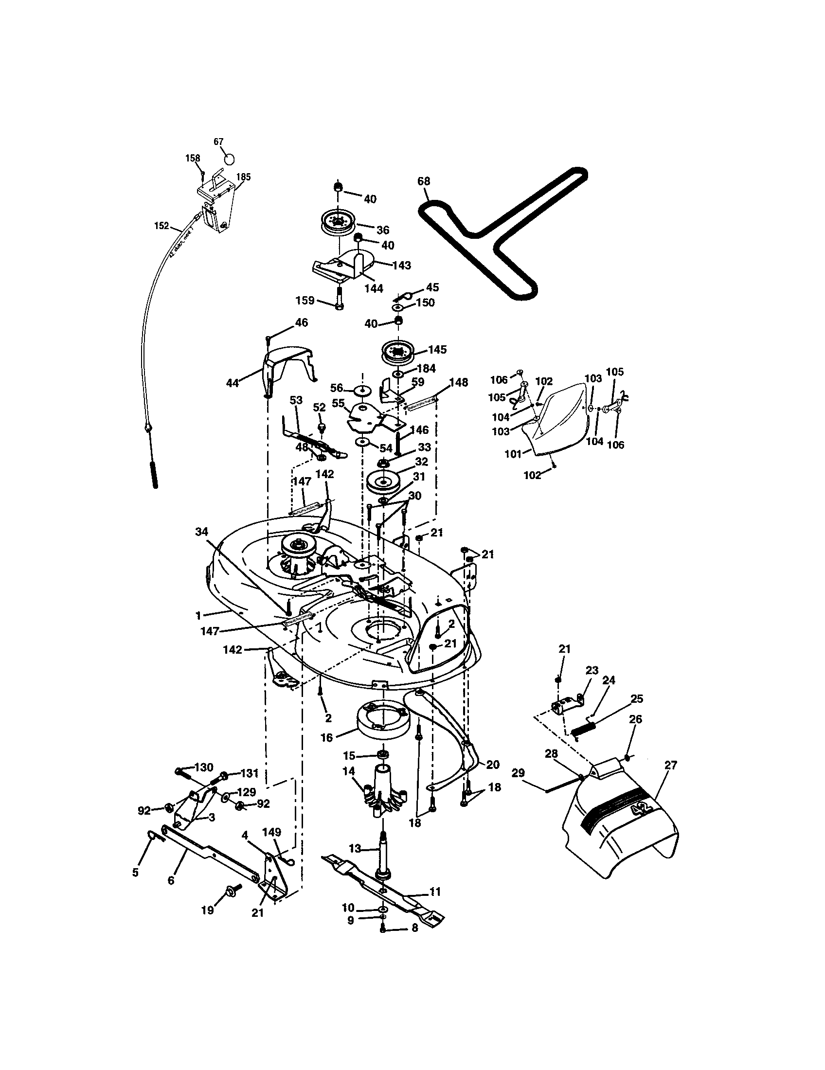 Craftsman 917273391 mower deck diagram