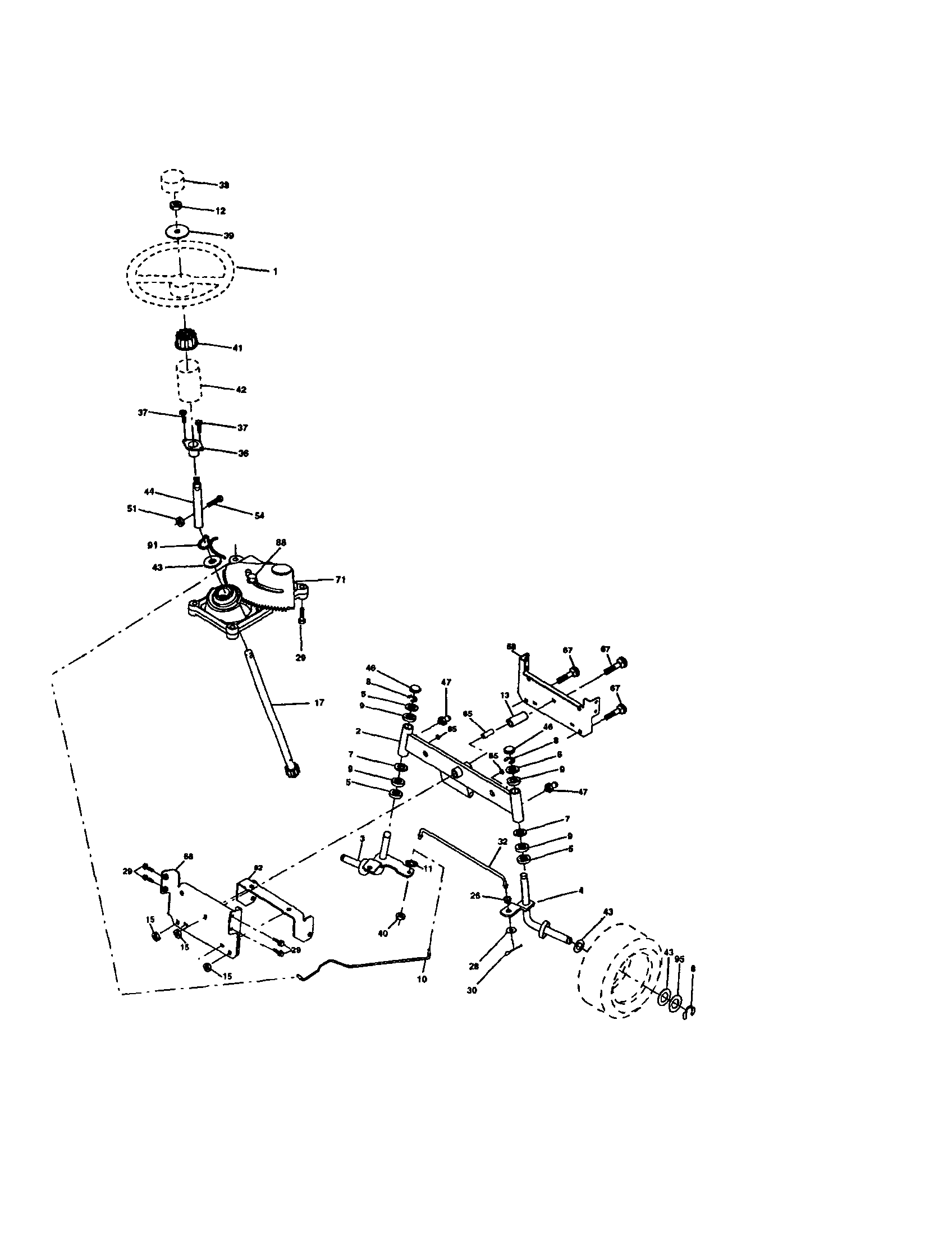 Craftsman 917273380 steering assembly diagram