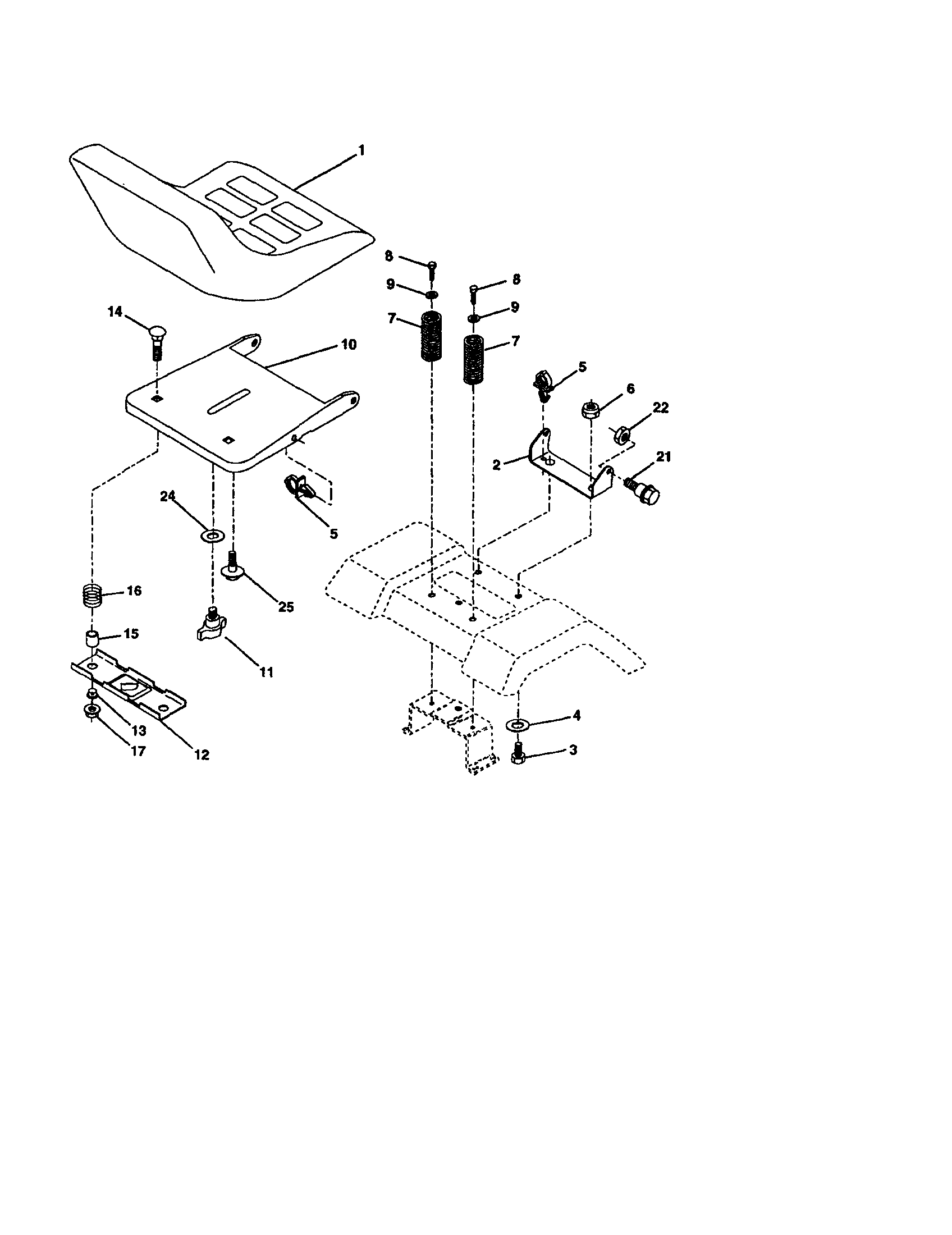 Craftsman 917273380 seat assembly diagram