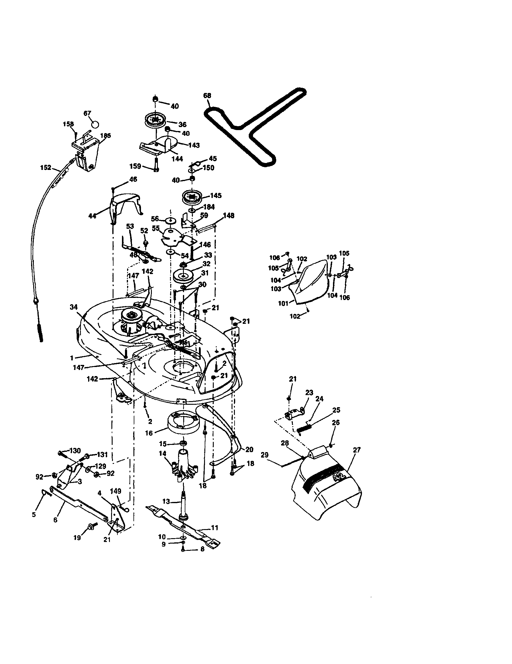 Craftsman 917273380 mower deck diagram