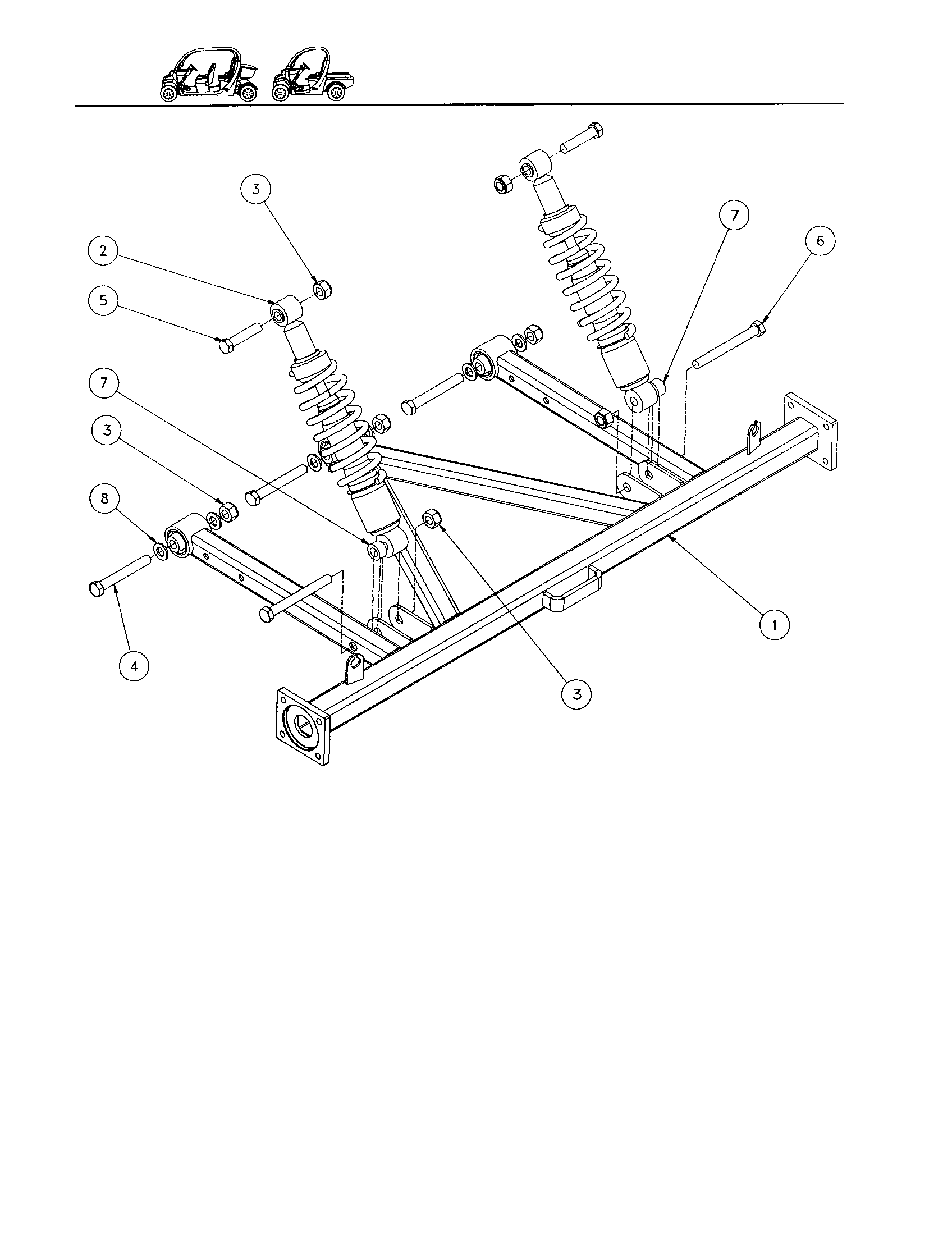 Gem Products GEM E825 suspension - 4 pass rear (wide) diagram