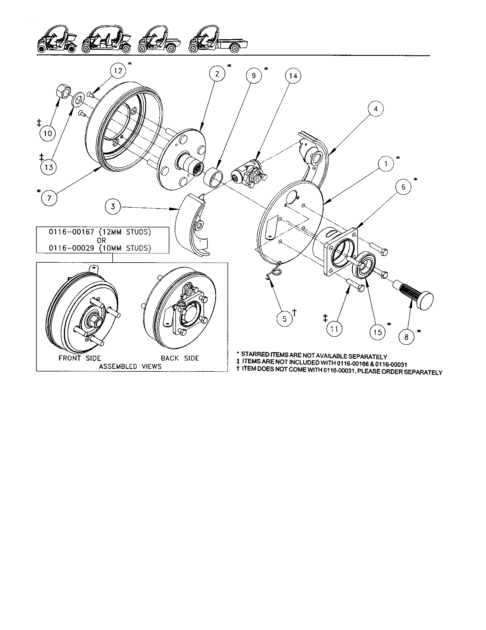 Gem Products GEM E825 wheel end kit - lh rear diagram
