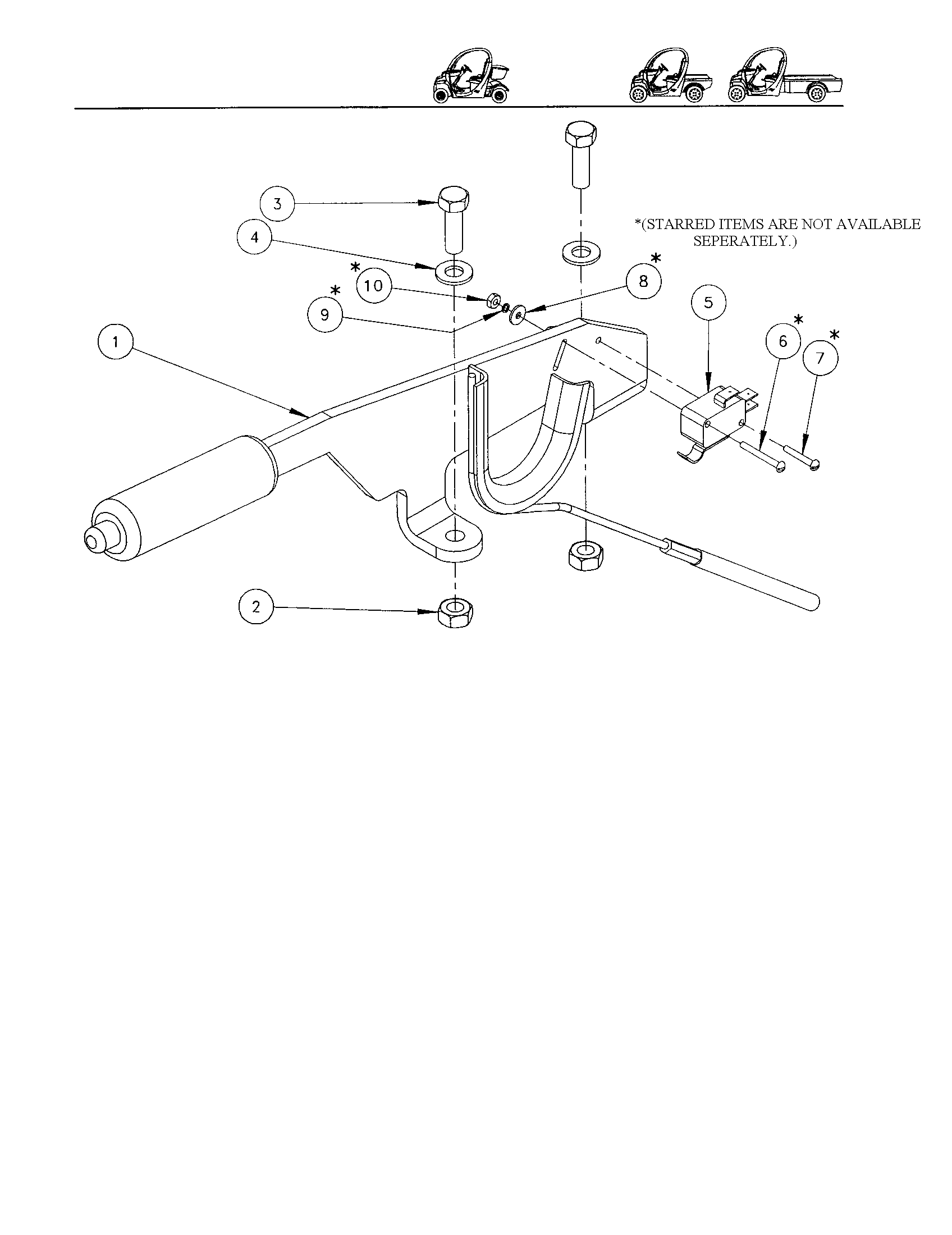 Gem Products GEM E825 parking brake lever assembly diagram