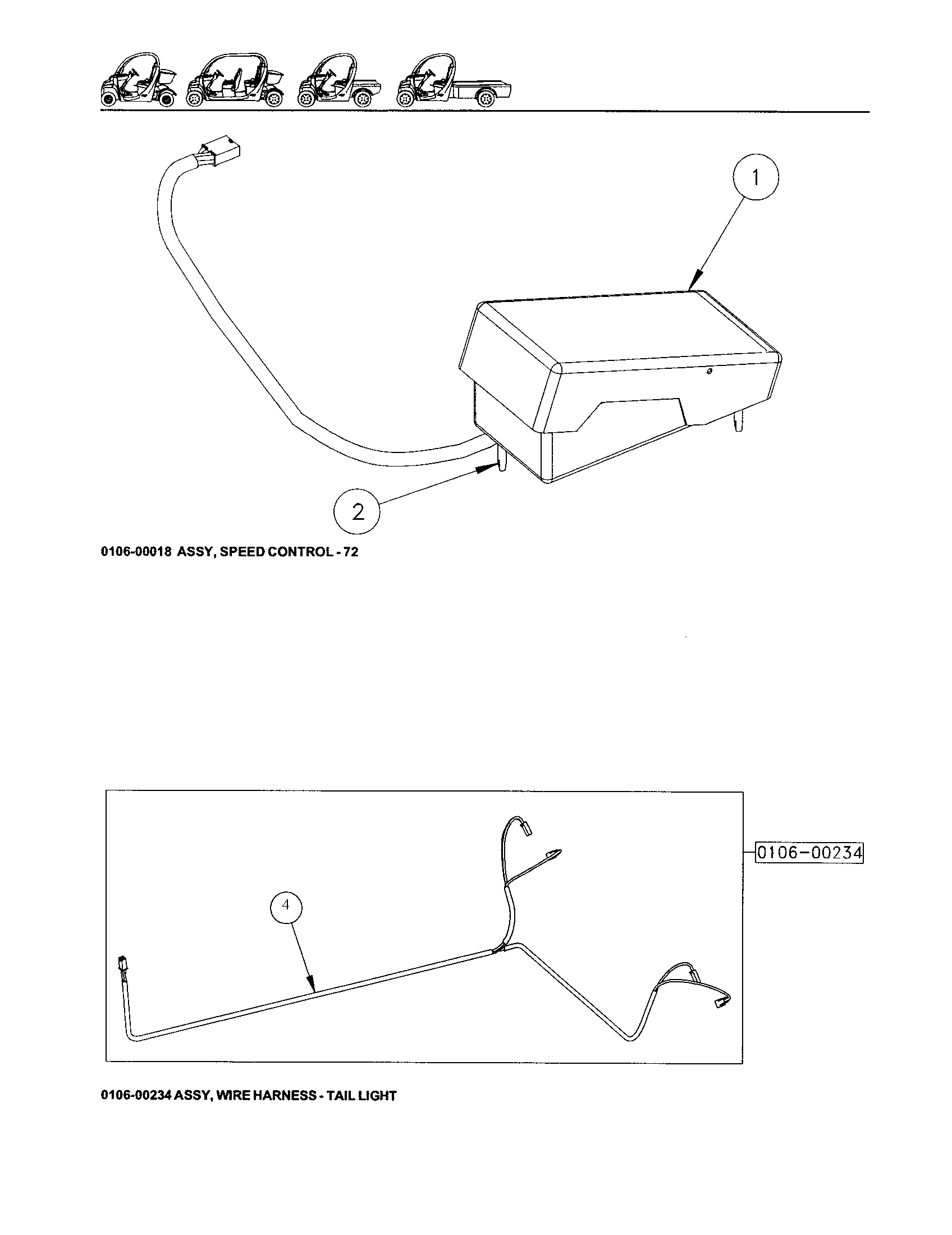 Gem Products GEM E825 speed control & wiring harness diagram