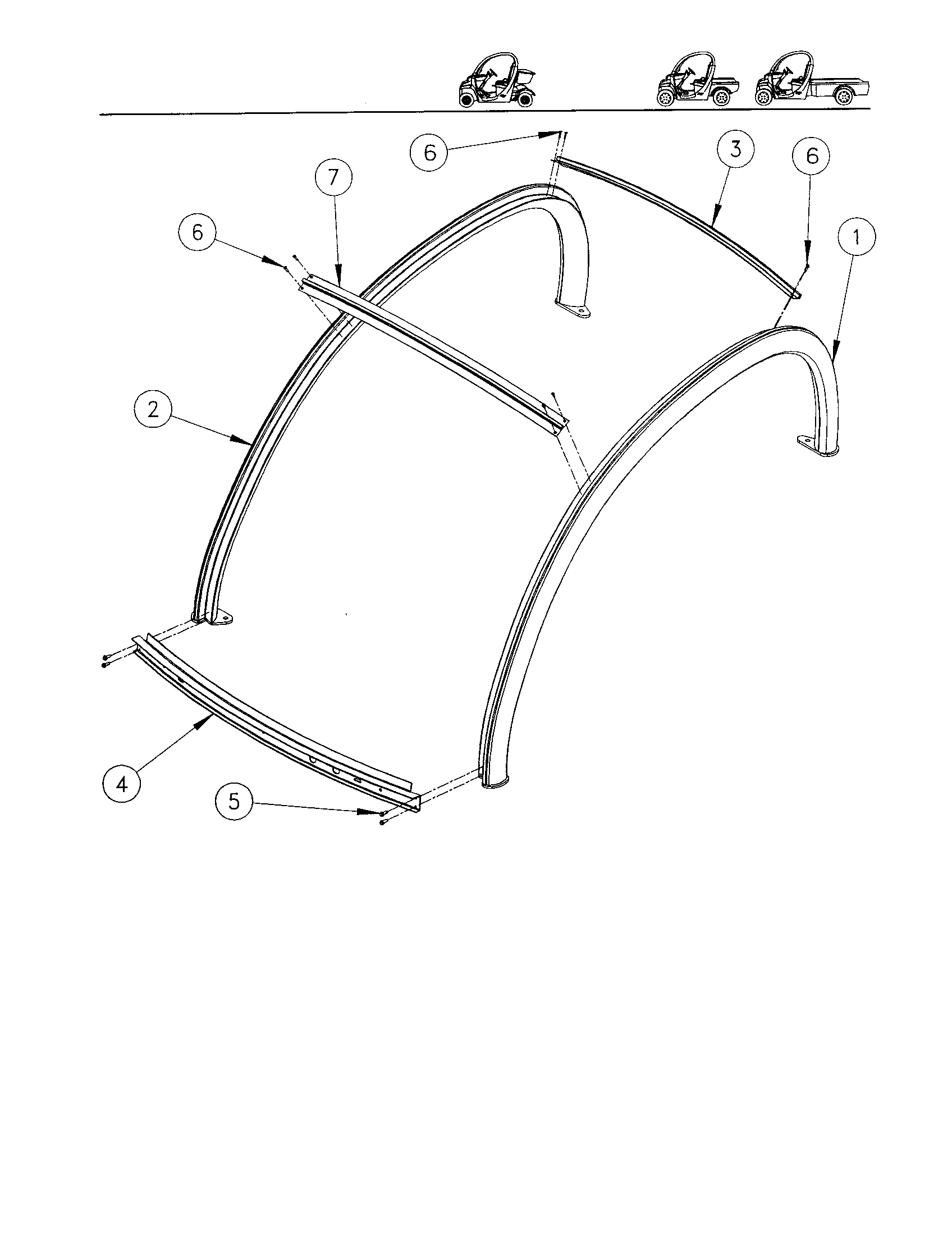 Gem Products GEM E825 roof rail, support - 2 pass. diagram