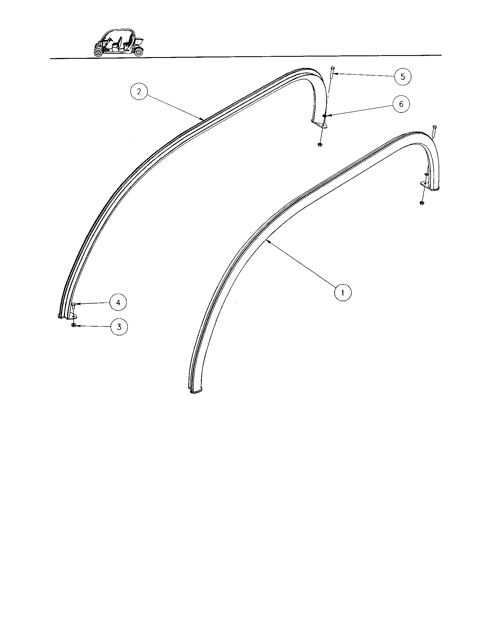 Gem Products GEM E825 roof rails - 4 pass diagram