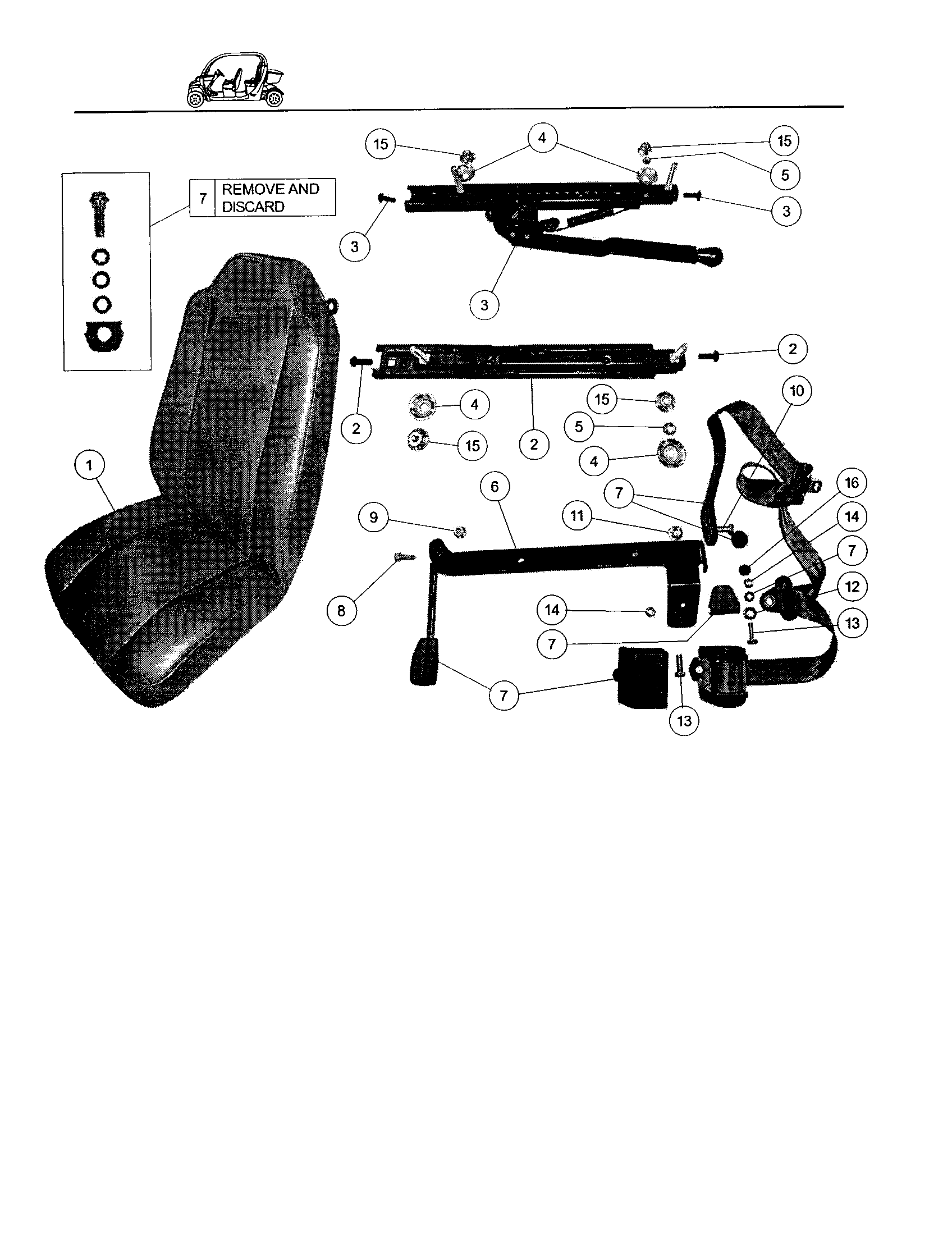 Gem Products GEM E825 seat-lh front (new rco seats) diagram