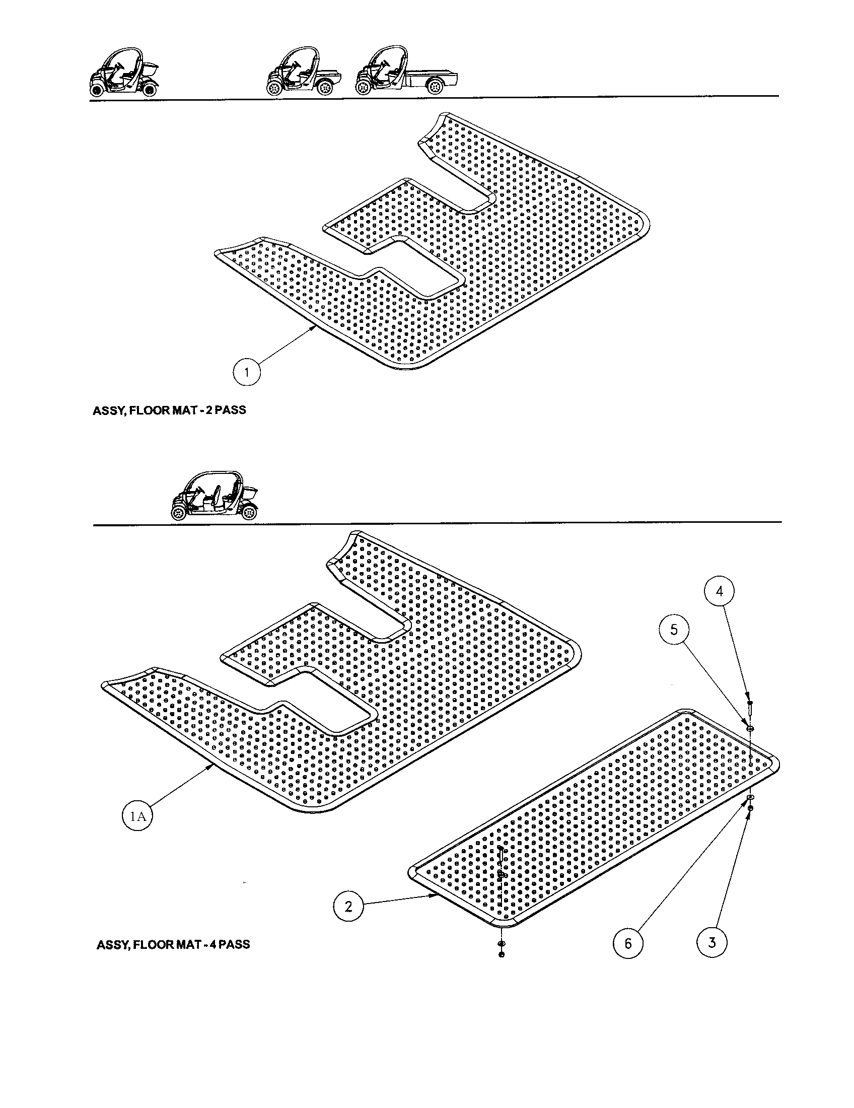 Gem Products GEM E825 floor mat - 2 pass and 4 pass diagram