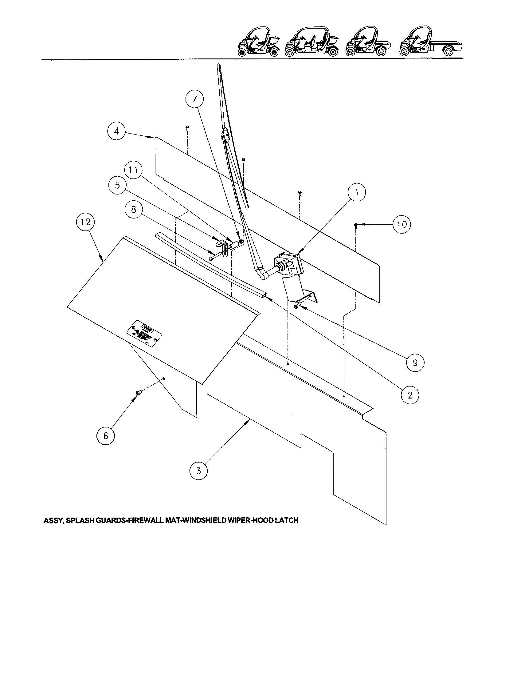 Gem Products GEM E825 splash guards-firewall mat diagram