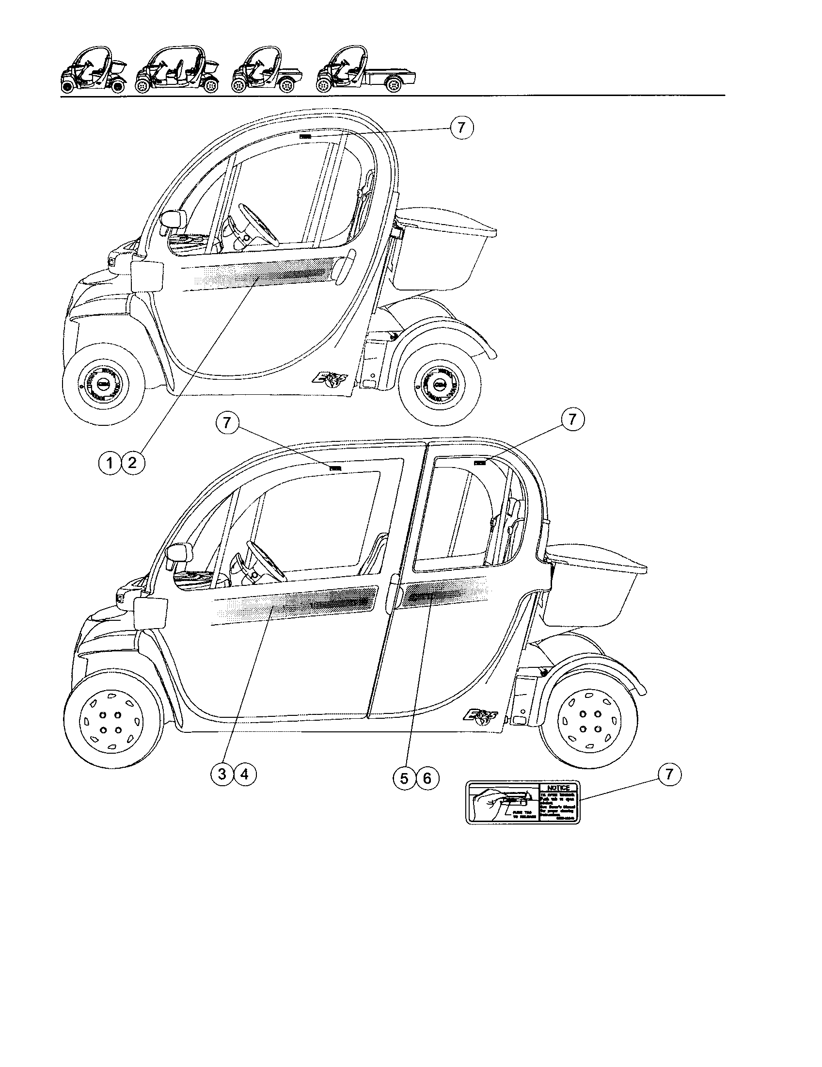 Gem Products GEM E825 hard door decals diagram