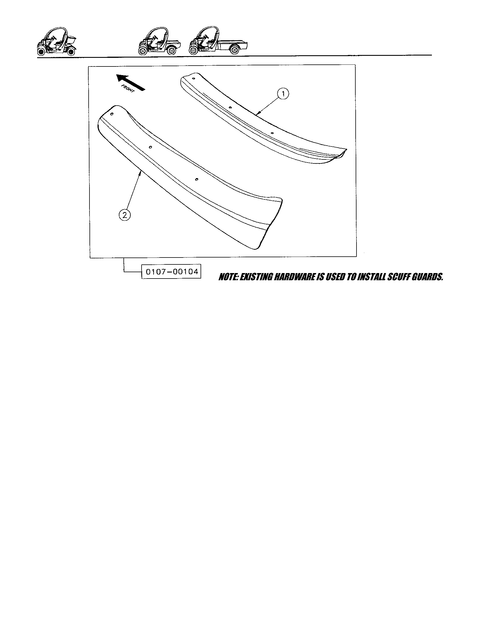 Gem Products GEM E825 scuff guards - 2 pass diagram