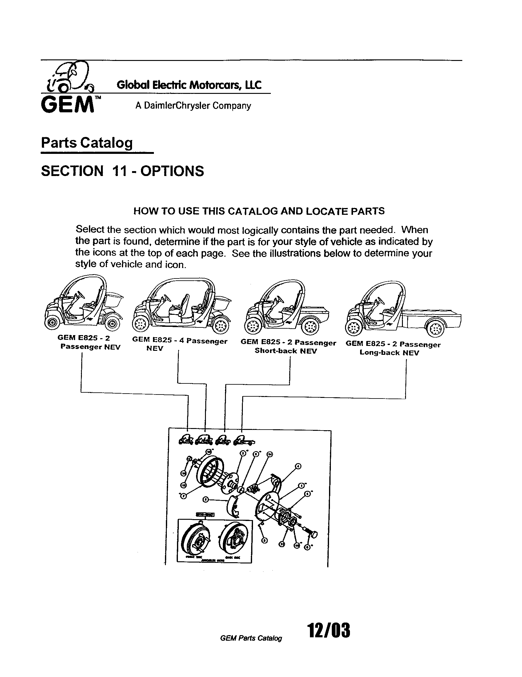 Gem Products GEM E825 options - section 11 diagram
