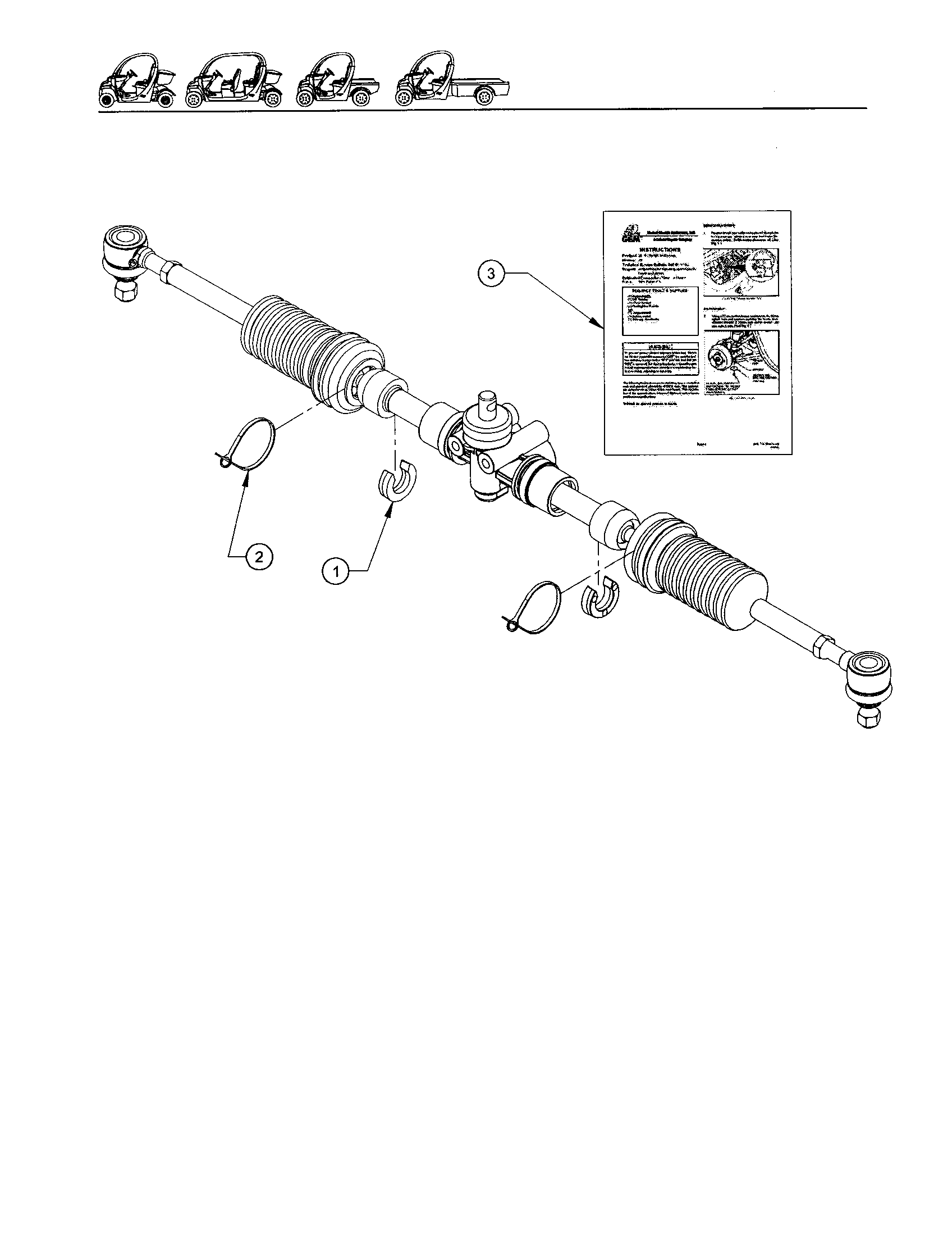 Gem Products GEM E825 steering gear spacer kit diagram