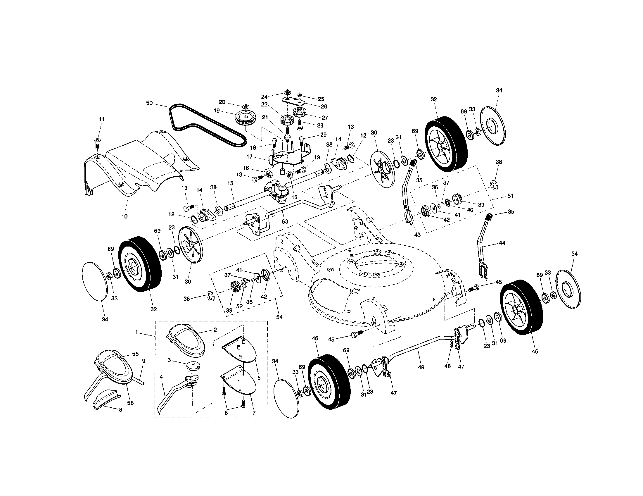 Craftsman 917377840 wheels/tires/cover diagram