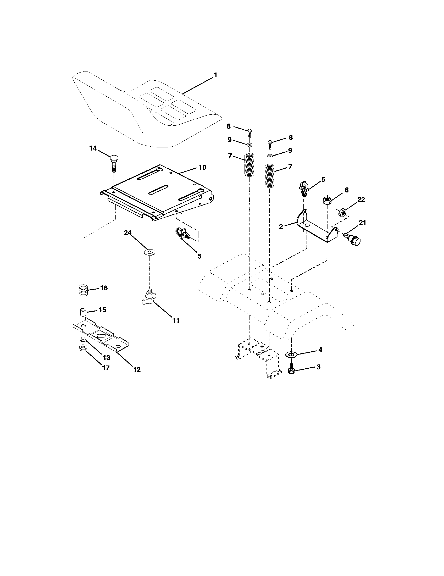 Craftsman 917273512 seat assembly diagram