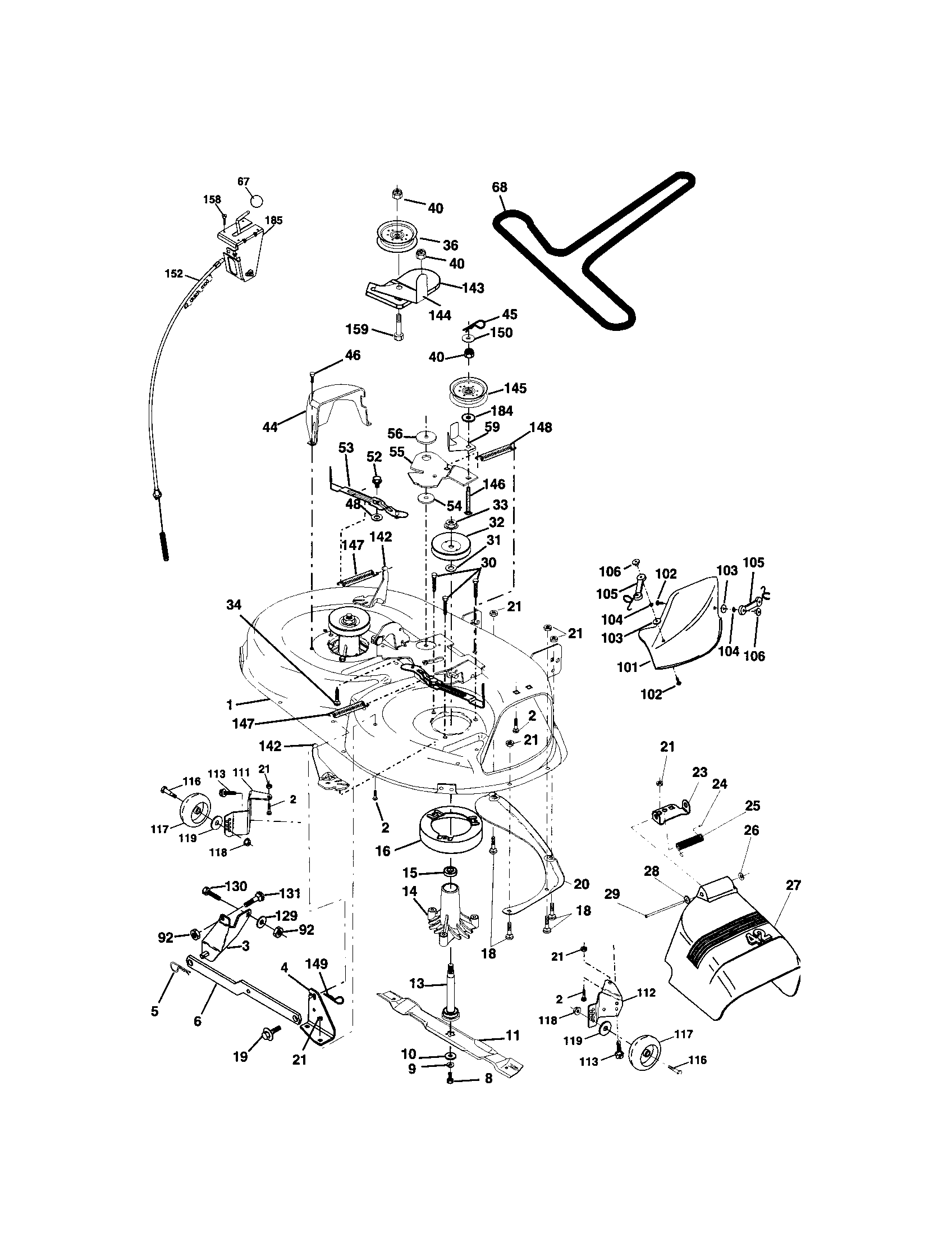 Craftsman 917273512 mower deck diagram