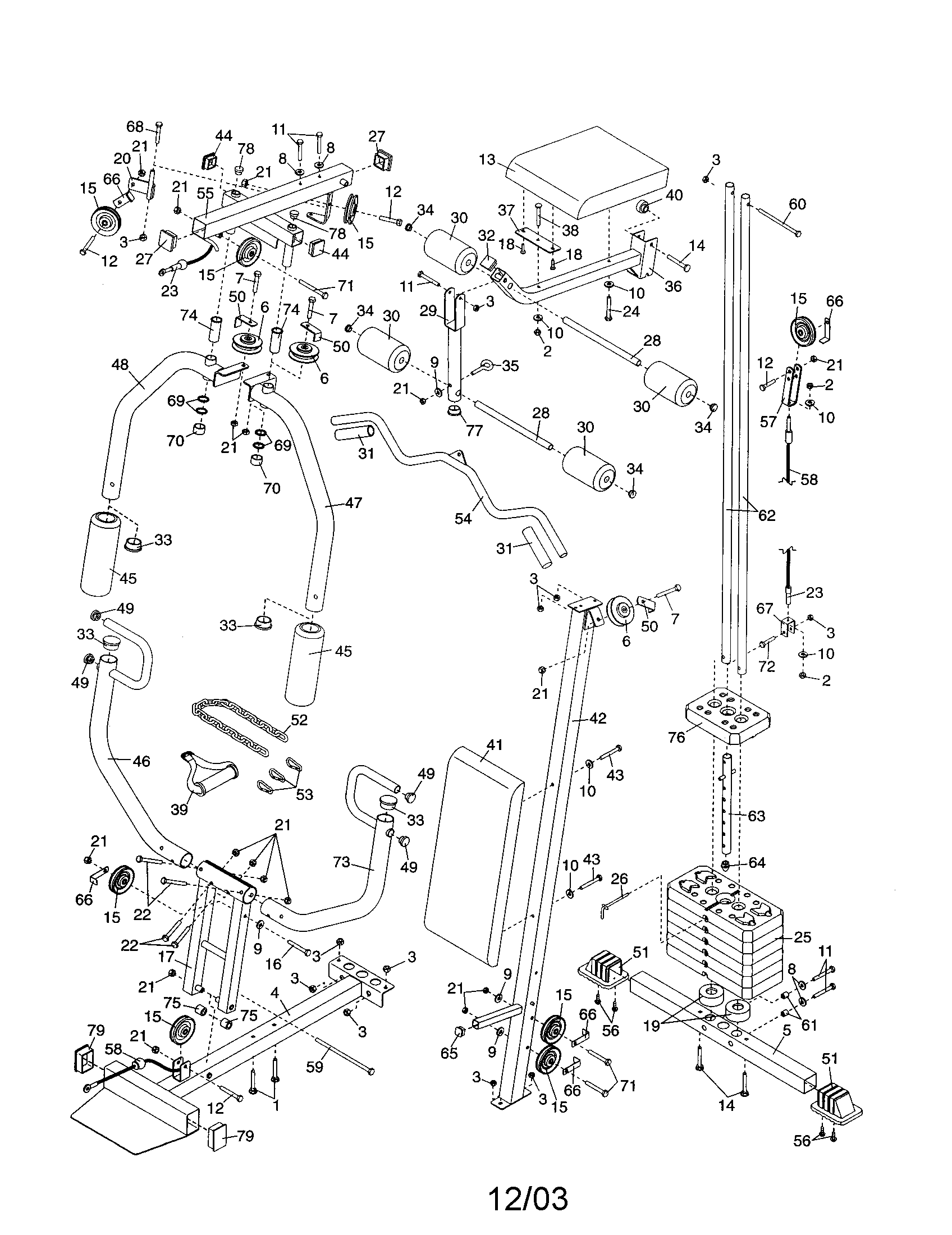 Weider 831159300 weight system diagram