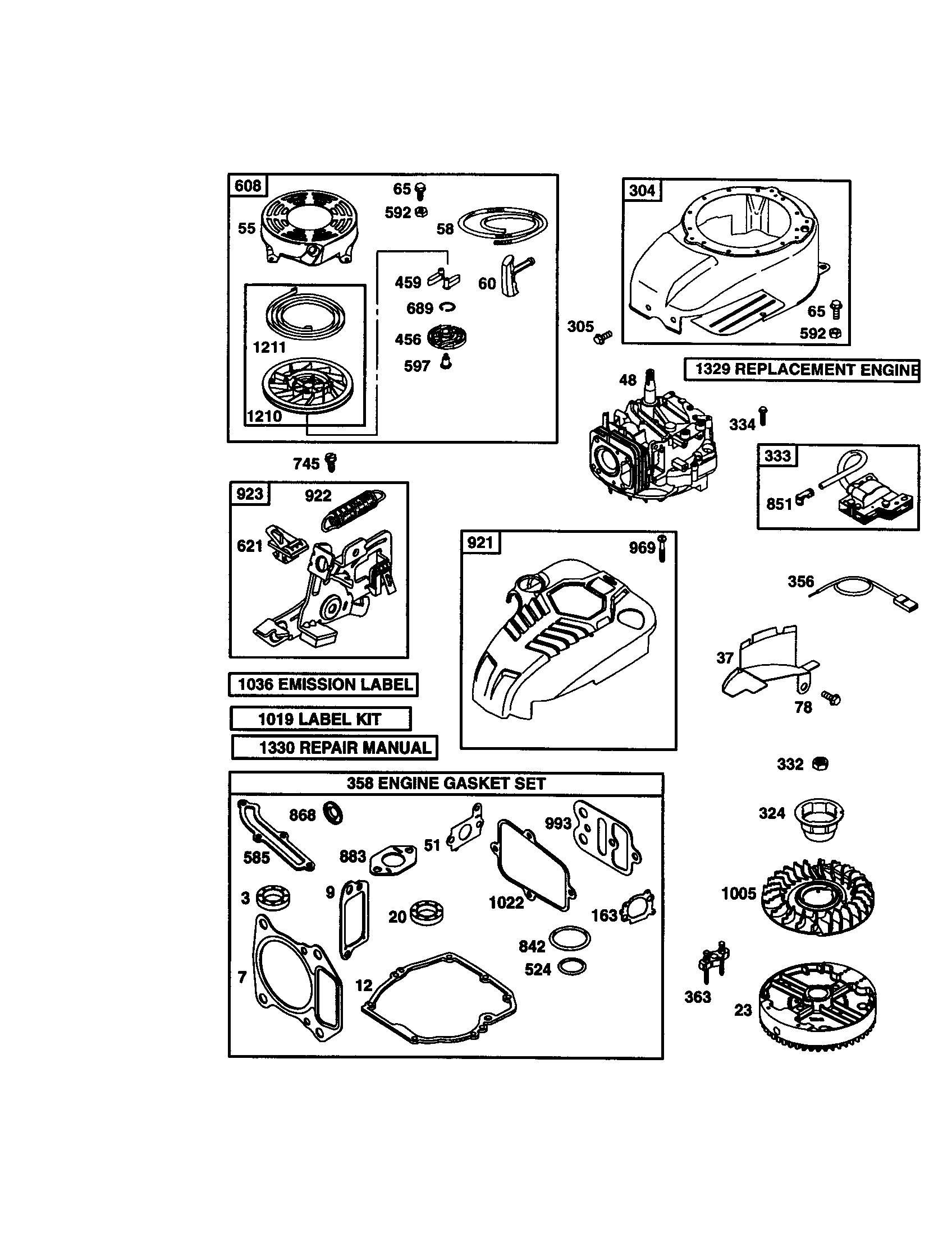 Craftsman 917371490 blower-housing/starter-rewind diagram