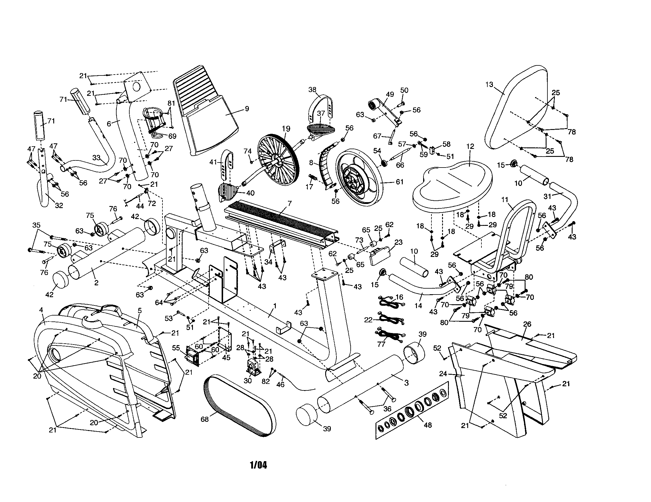 Proform PFEX35430 console/handle bars/seat diagram